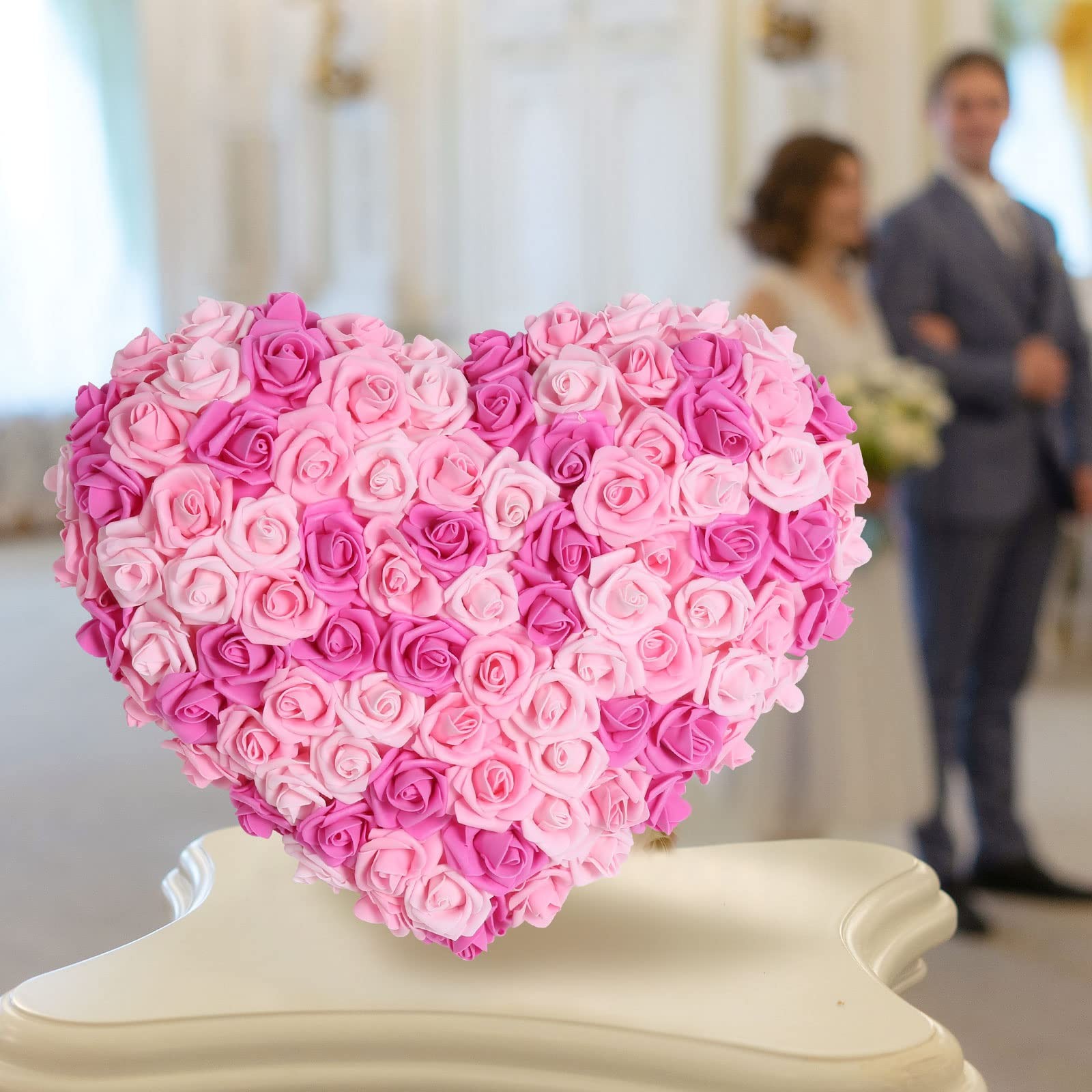 200 PCS Mixed Pink 1.97 Inch Artificial Foam Rose Flower Heads Craft Wedding