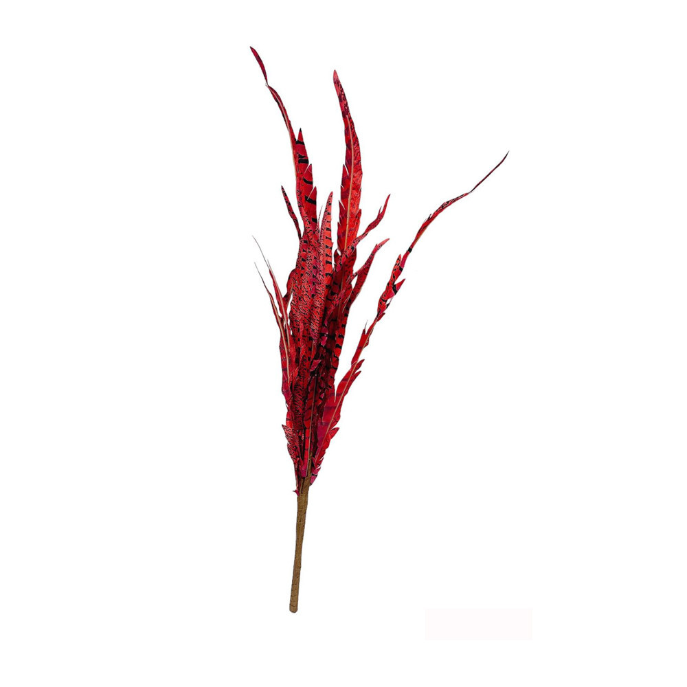24″Tall Burgundy Faux Feather Spray Artificial Boho Flower,Modern Farmhouse 12PC