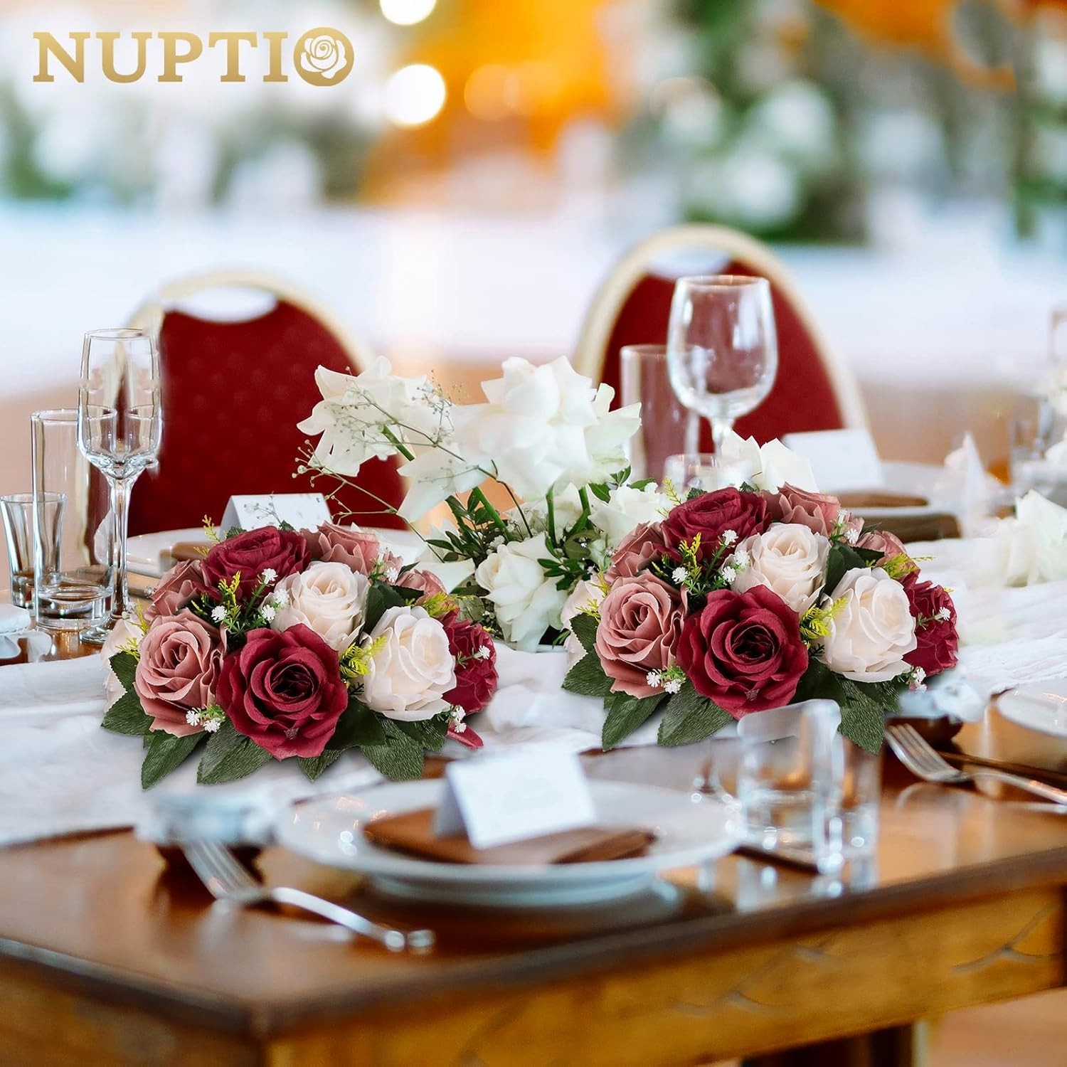 Dust Resistant Table Centerpieces – 6 Elegant Rose Balls for Any Occasion