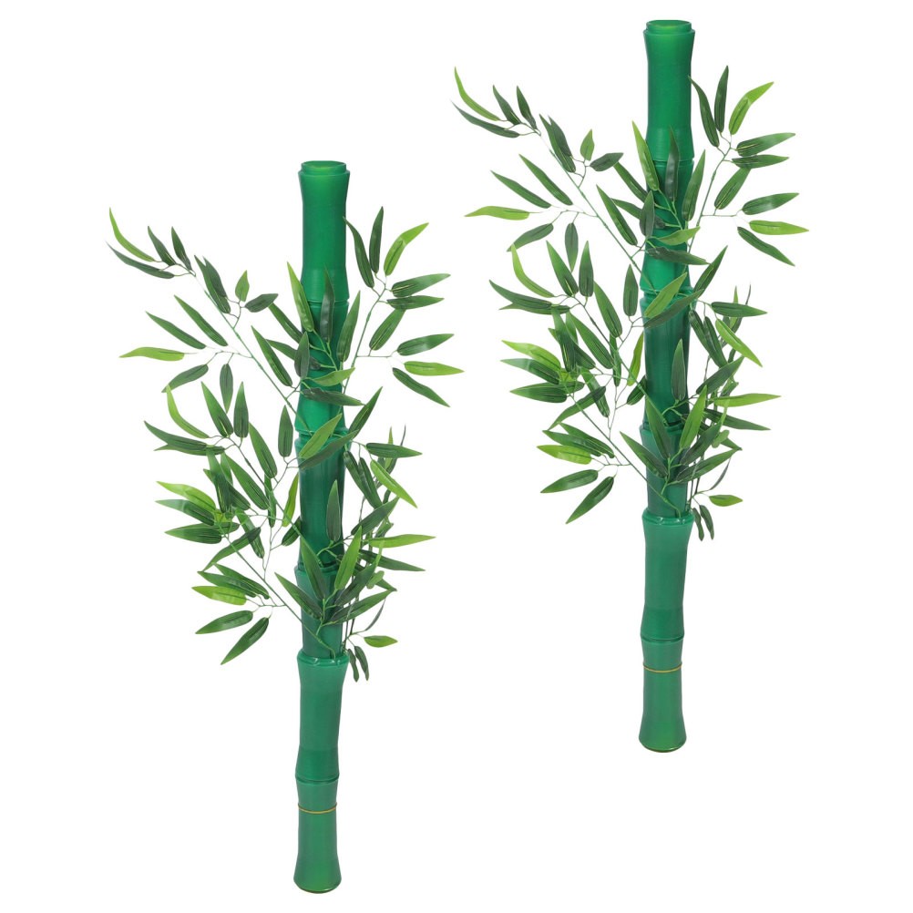 Simulated Bamboo Decorative Tube Fake Stems Artificial Leaves Greenery Branches