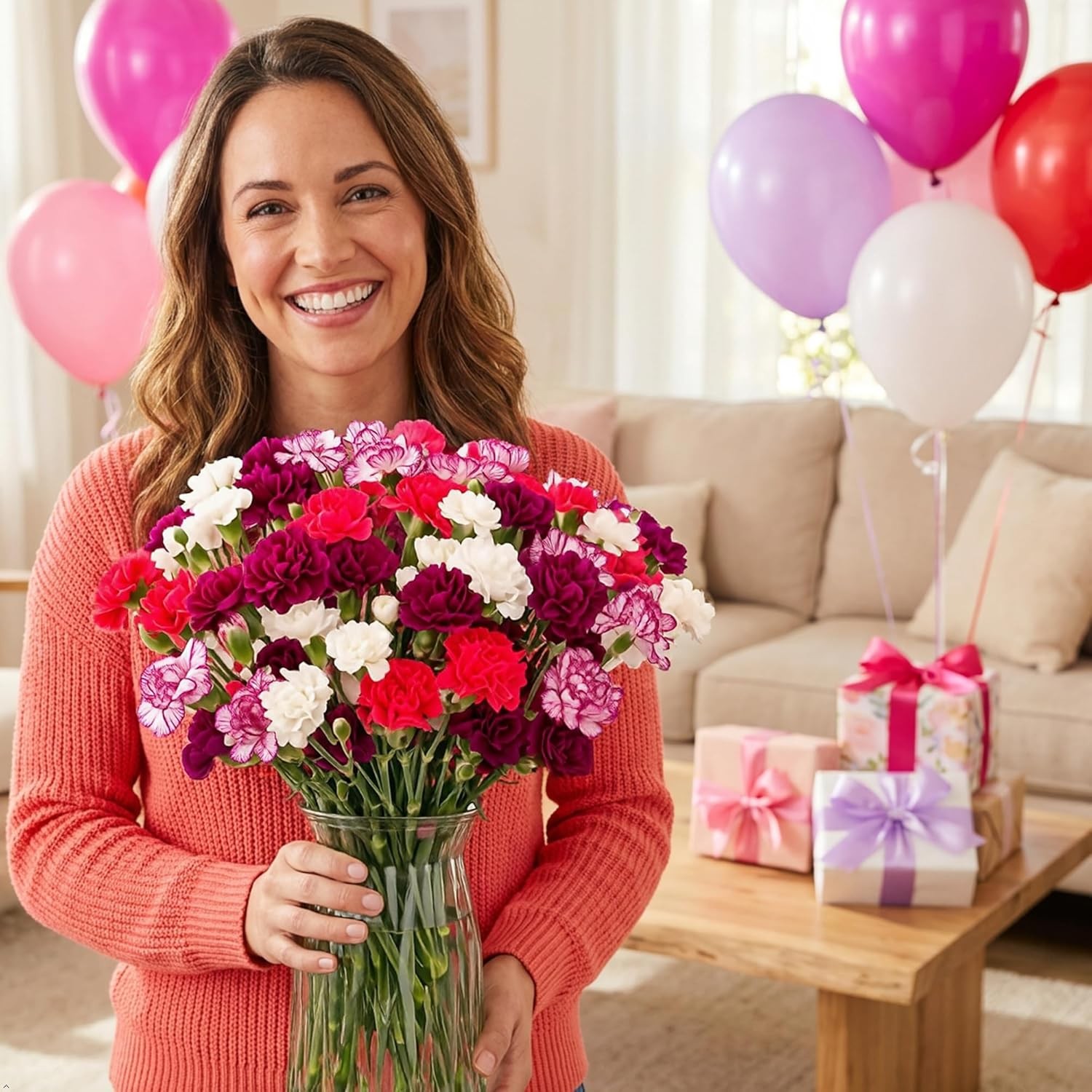 Benchmark Bouquets – Spring Mini Carnations – Fresh Flowers for Delivery – Mini