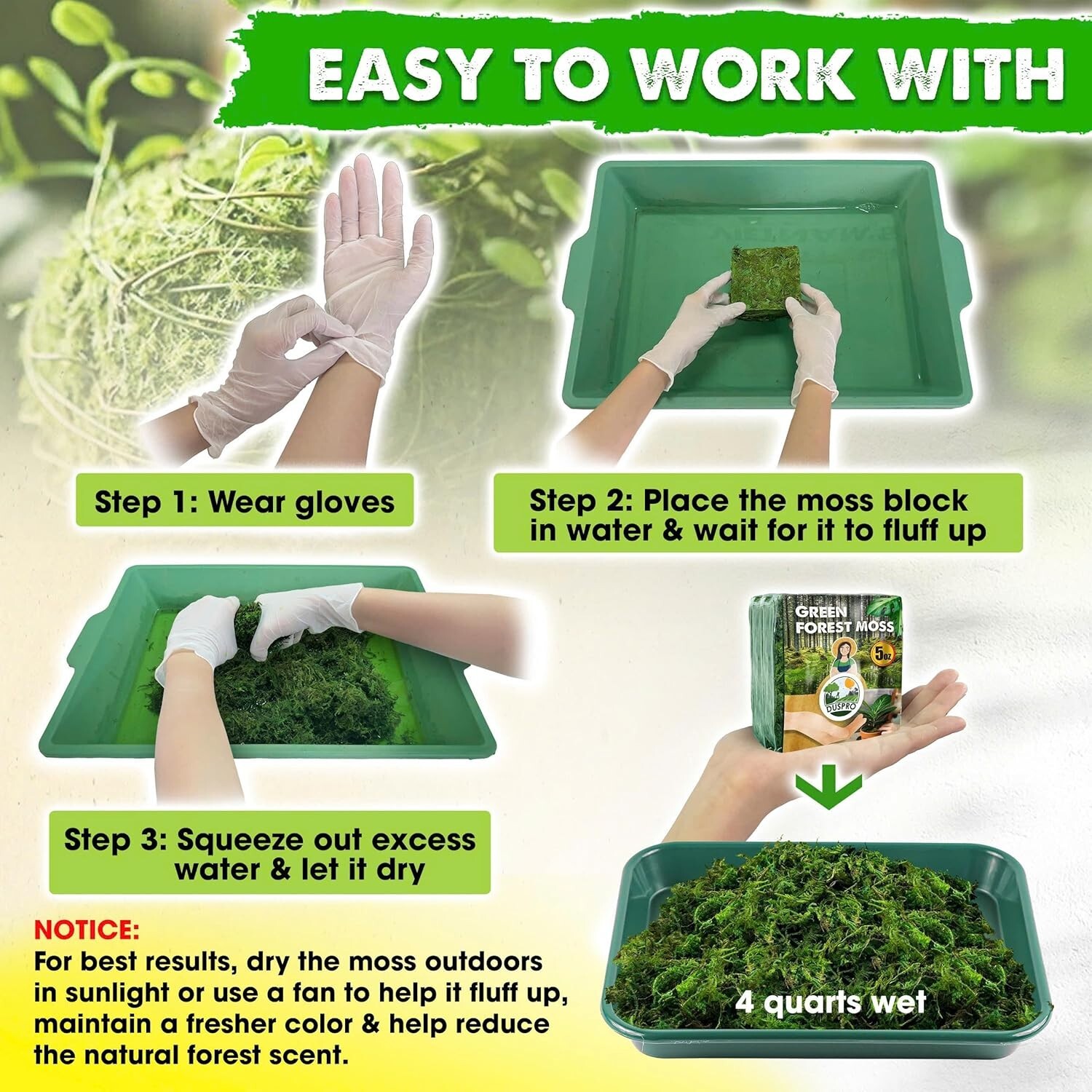 Green Moss for Crafts, Artificial Moss Potted Plants, Decorative Moss for Tab…