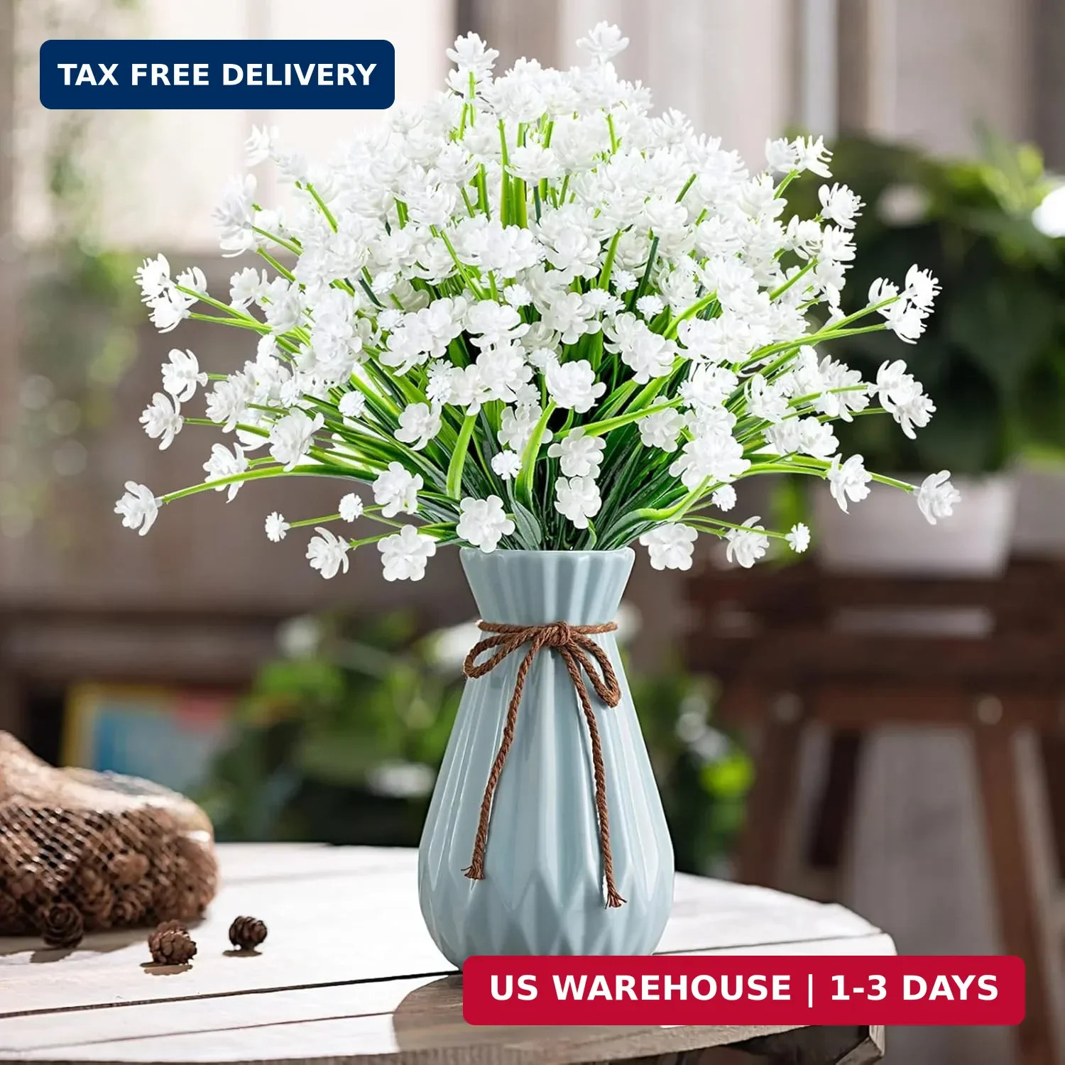 AmyHomie 20 Bundles Artificial Flowers for Outdoor Outside Spring Summer Decorat