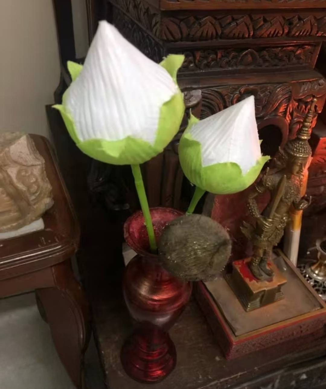 10x Fake Lotus Flower Bud Set 50cm Tall Artificial Flowers Vase Altar Decor