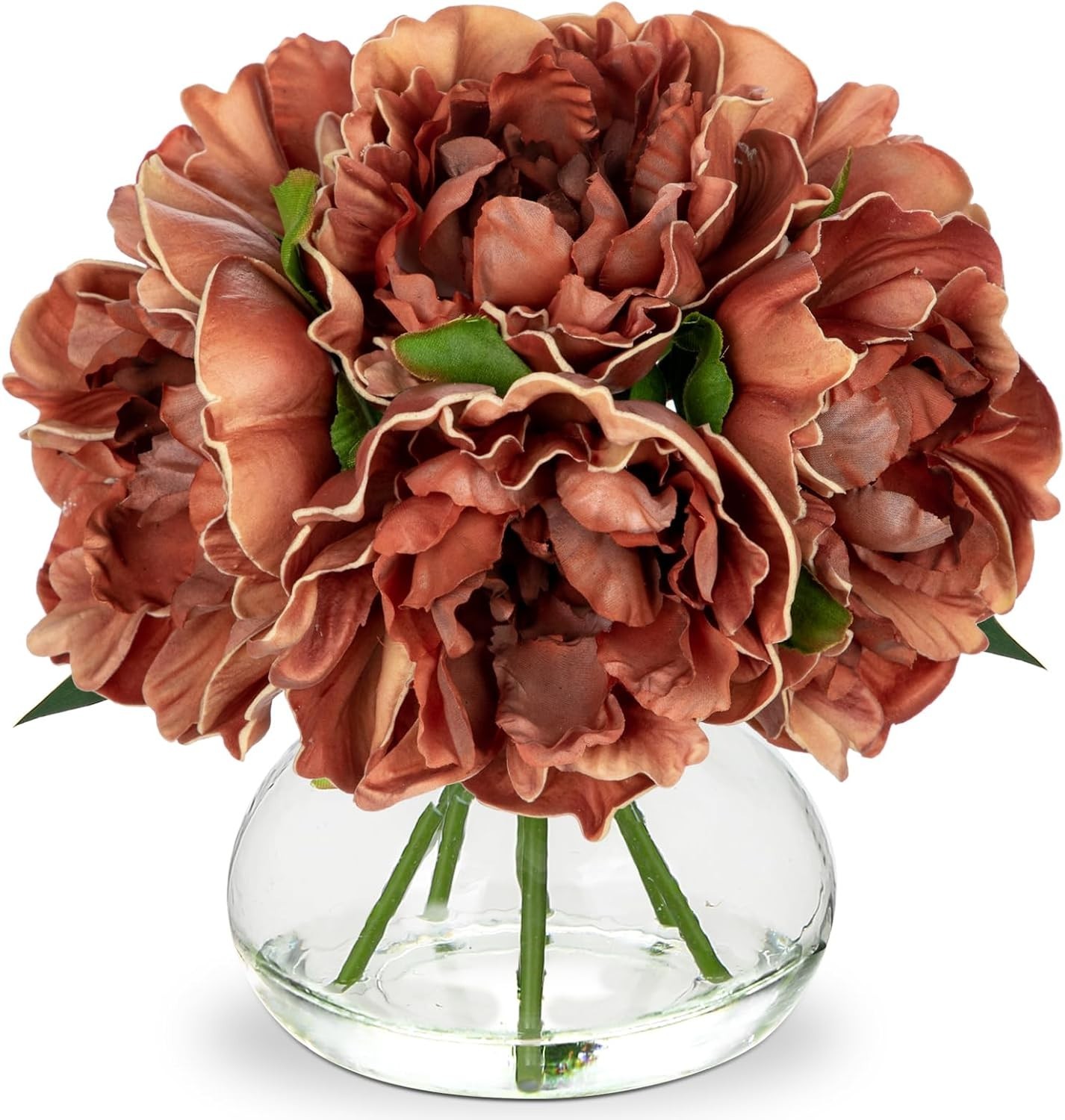 Realistic Faux Peony Arrangement with Vase