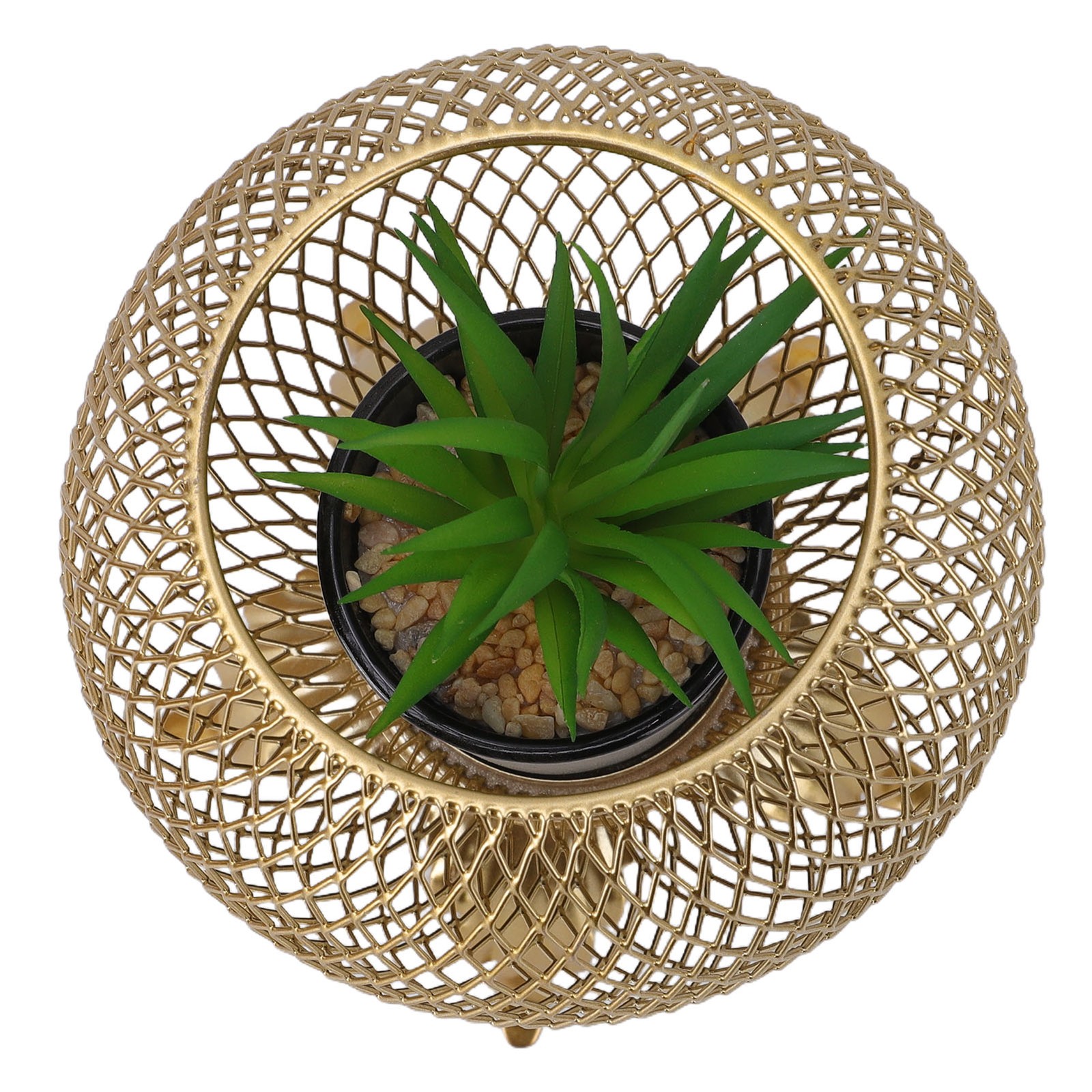 2-Decorative Fake Plant With Metal Cage Indoor Home Entryway Decor