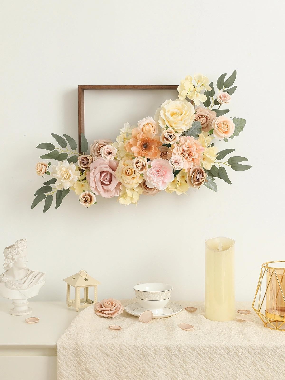 Artificial Flowers Combo Champagne Fake Roses Silk Flowers with Stems for DIY…