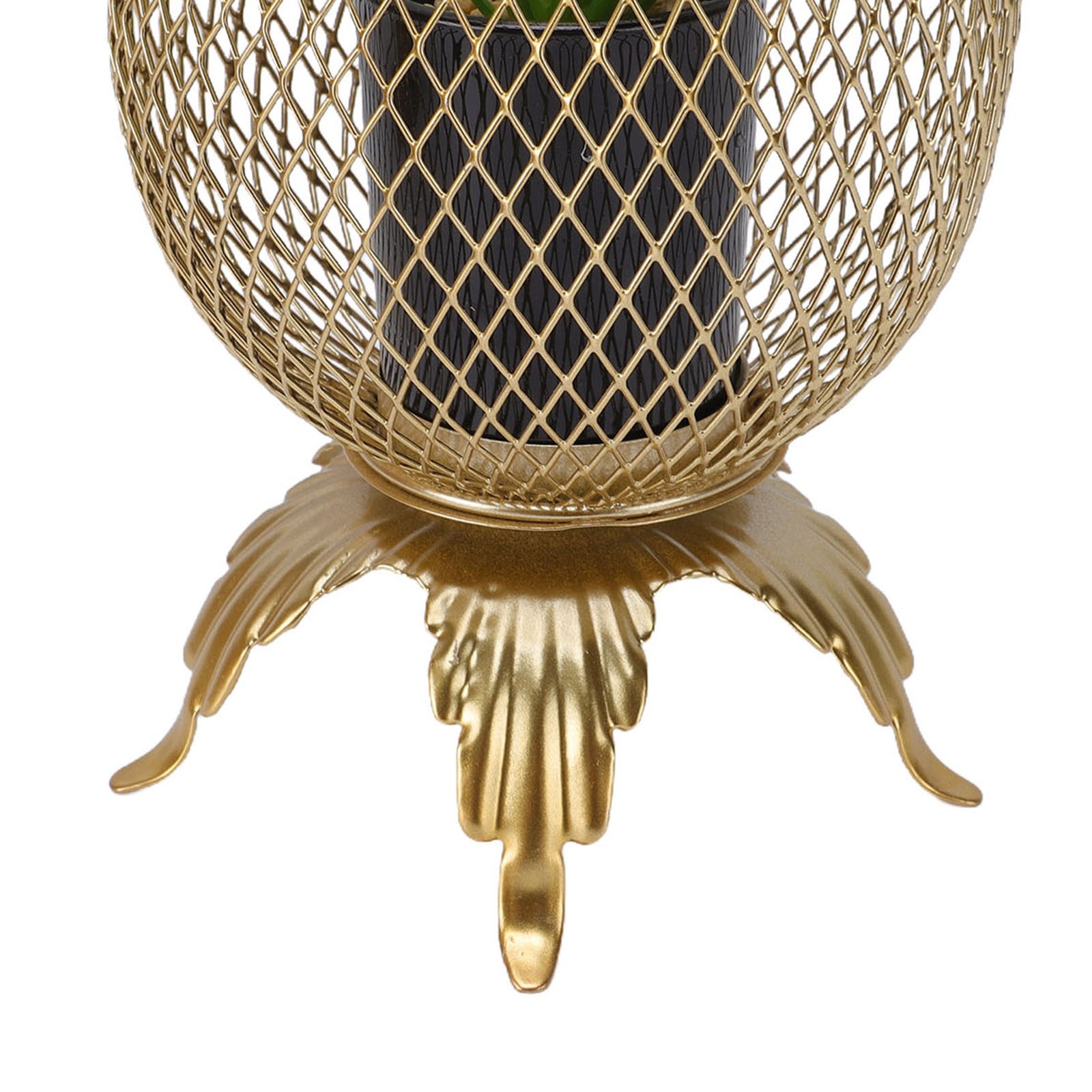 2-Decorative Fake Plant With Metal Cage Indoor Home Entryway Decor