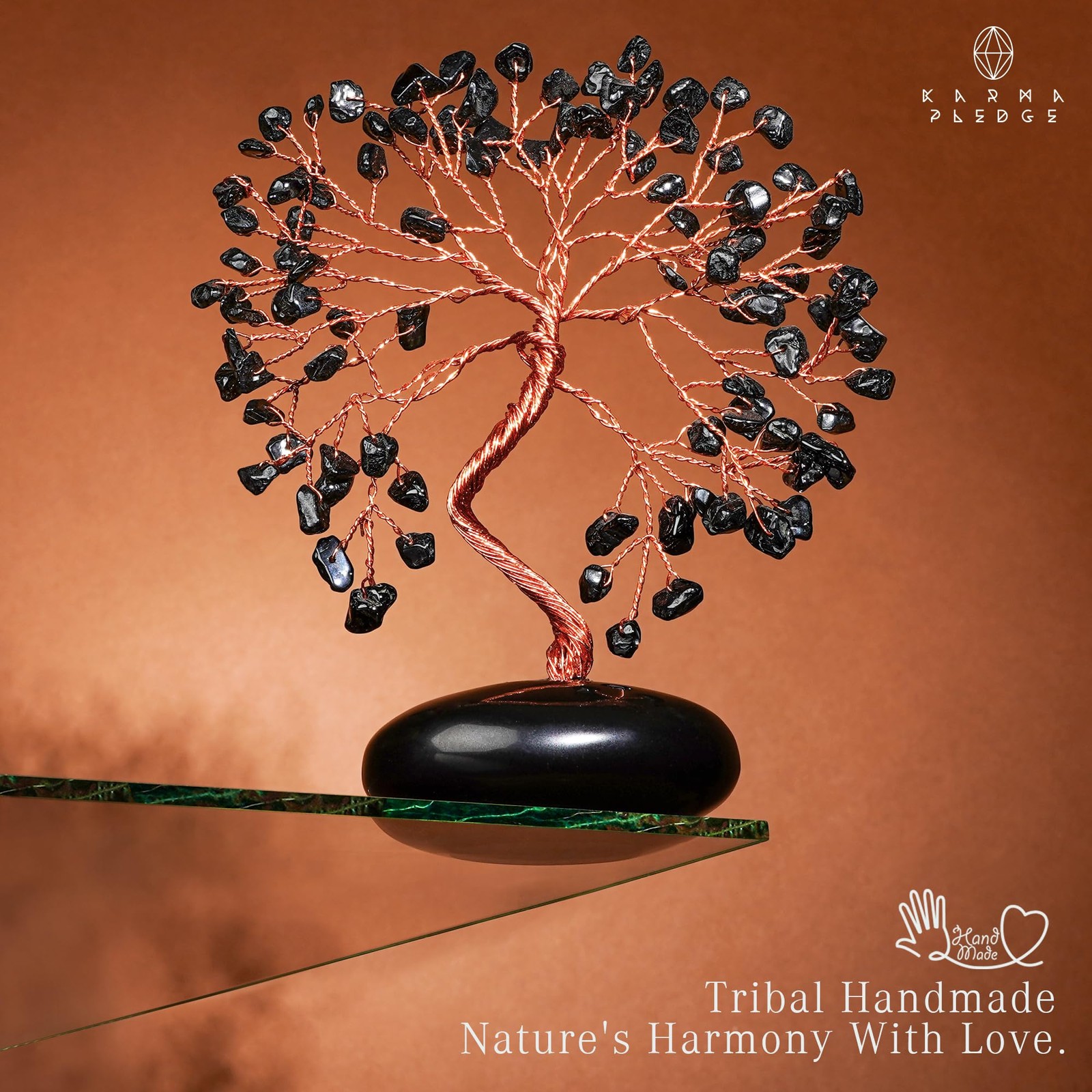 Black Obsidian Crystal Tree of Life Gifts for Women, Home and Office Desk Dec…