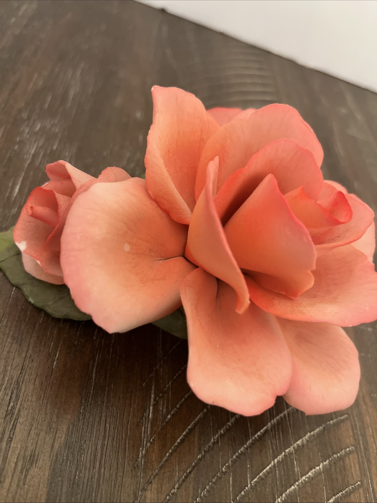 Decorative Peach Rose Flower Accent Piece