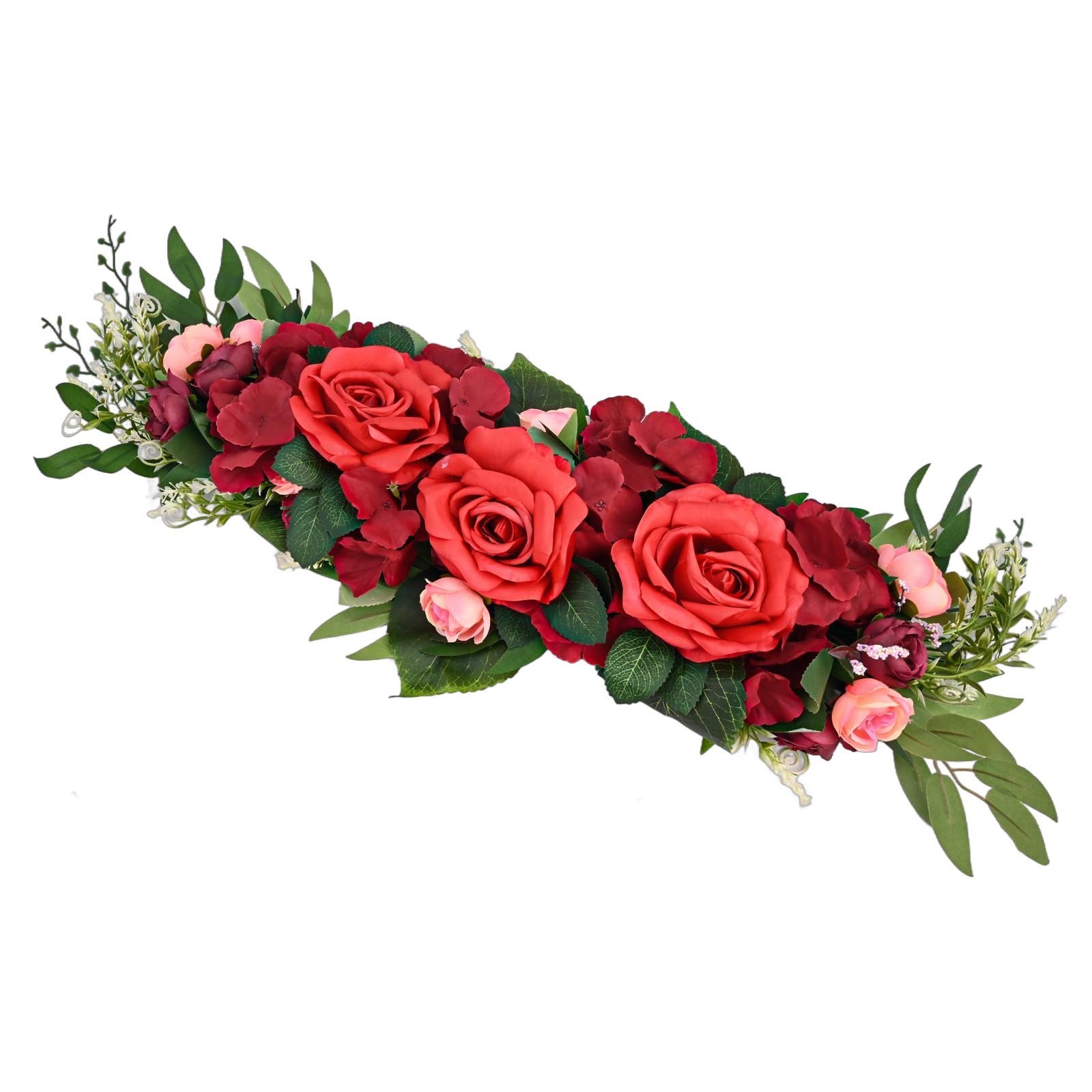 Lifelike Silk Roses Wedding Arch Flower Swag Romantic Wedding For Decoration