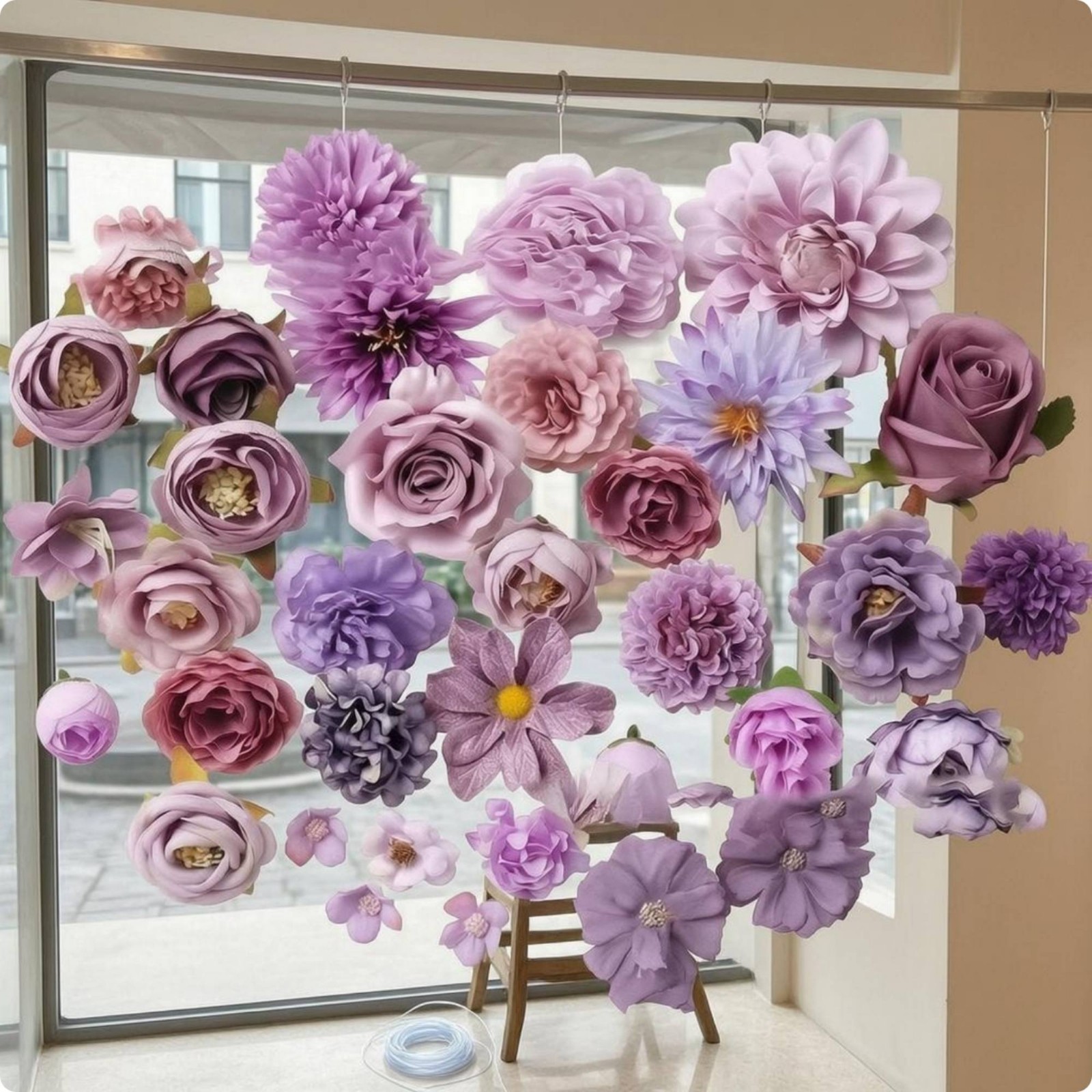 50 Pieces Faux Flower Heads Wedding Decoration Artificial Flower Heads