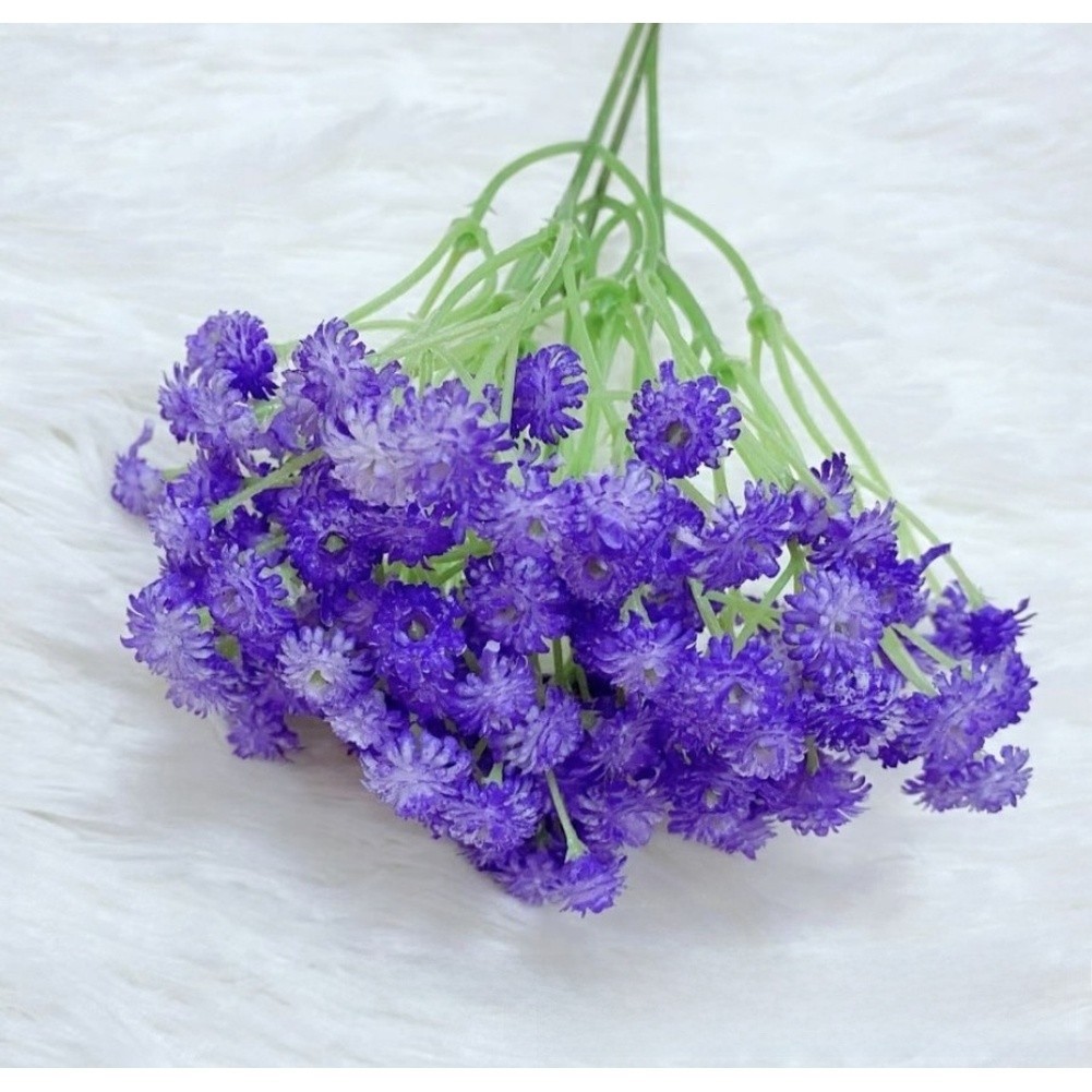 3-Stem Soft PVC Baby Breath Flowers for Wedding Bouquets and Photography Props