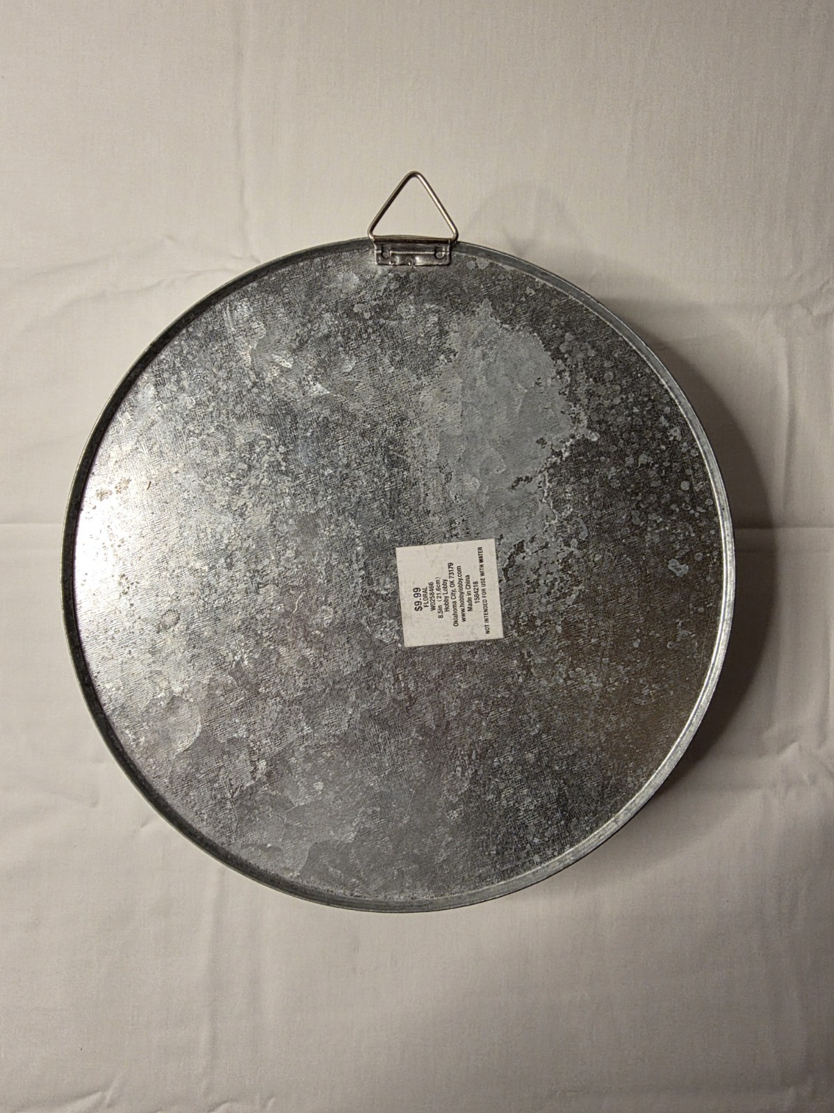 Galvanized Metal Round Wall Decorative Tray. 9″x9″x2″