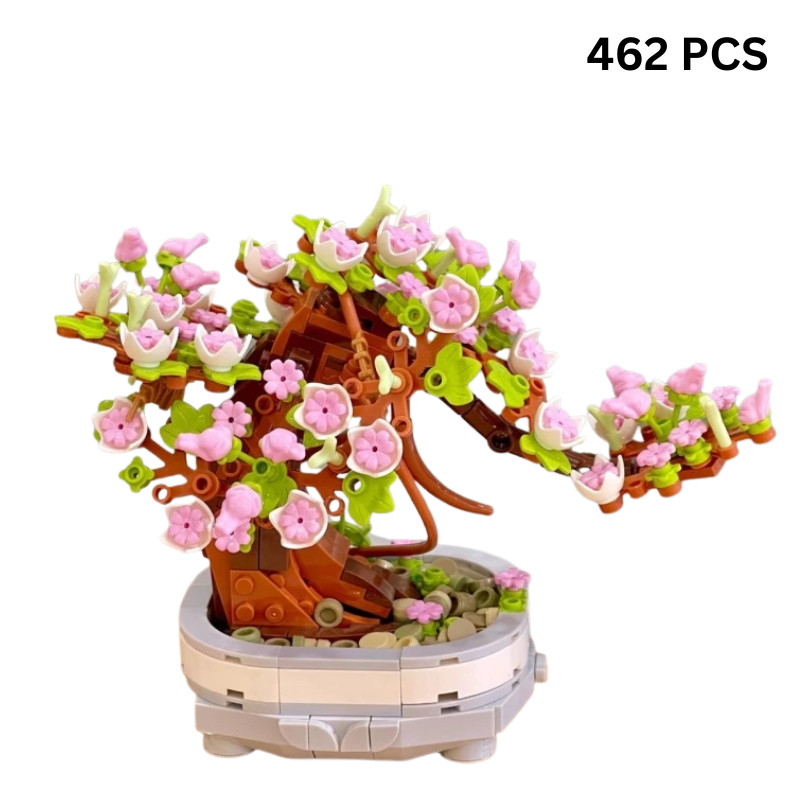 462 PCS Cherry Blossom Bonsai Building Block Flower Set With Pot DIY Decorative