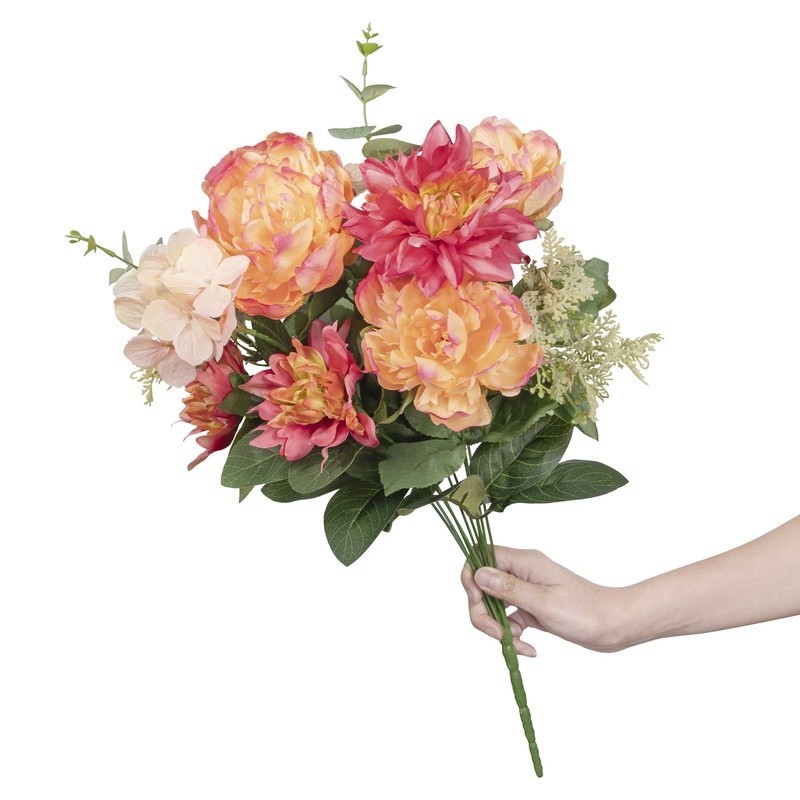 23 Artificial Flower Bouquet Peony Dahlia Eucalyptus Home Decor Centerpieces DIY
