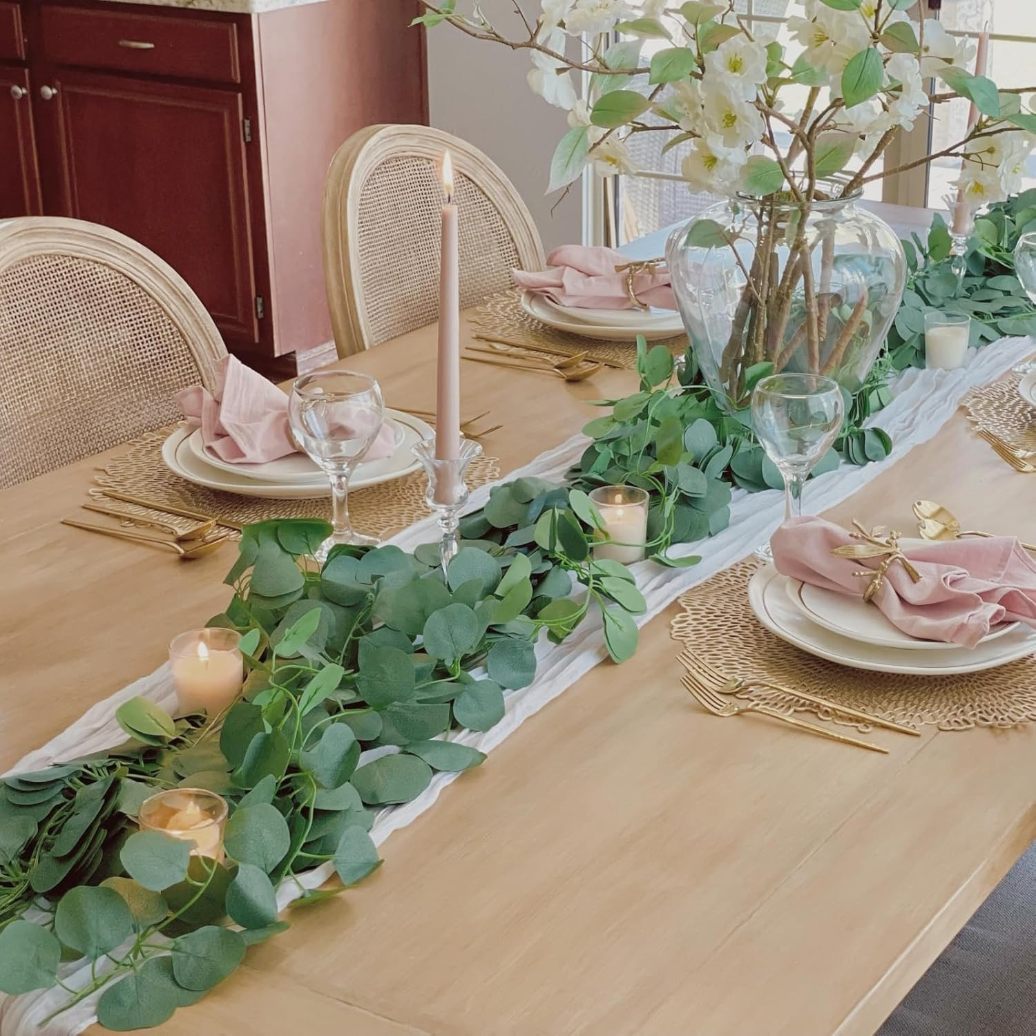 96Pcs Artificial Eucalyptus Garland for Wedding, Home & Party Decor