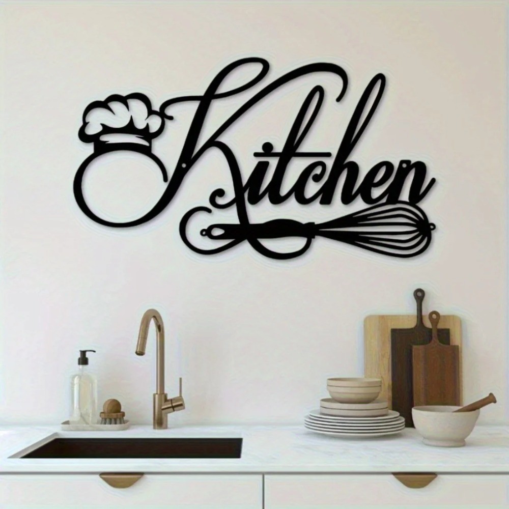 Rustic Farmhouse Metal Kitchen Sign Decorative Pediment Wall Art for Room Decor