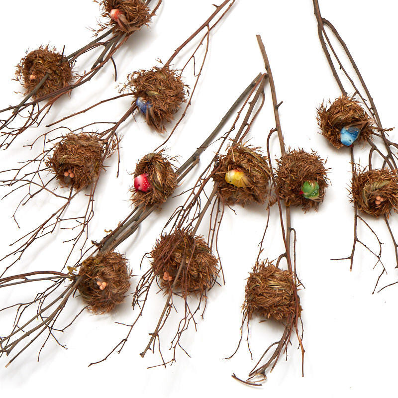Package of 6 Artificial Birds Nest 13″ Decorative Branches