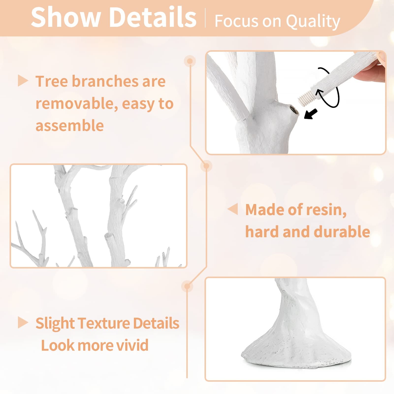 NUPTIO White Christmas Tree Branch Artificial 31.5 inch 2ft 8in – 1 Pc,