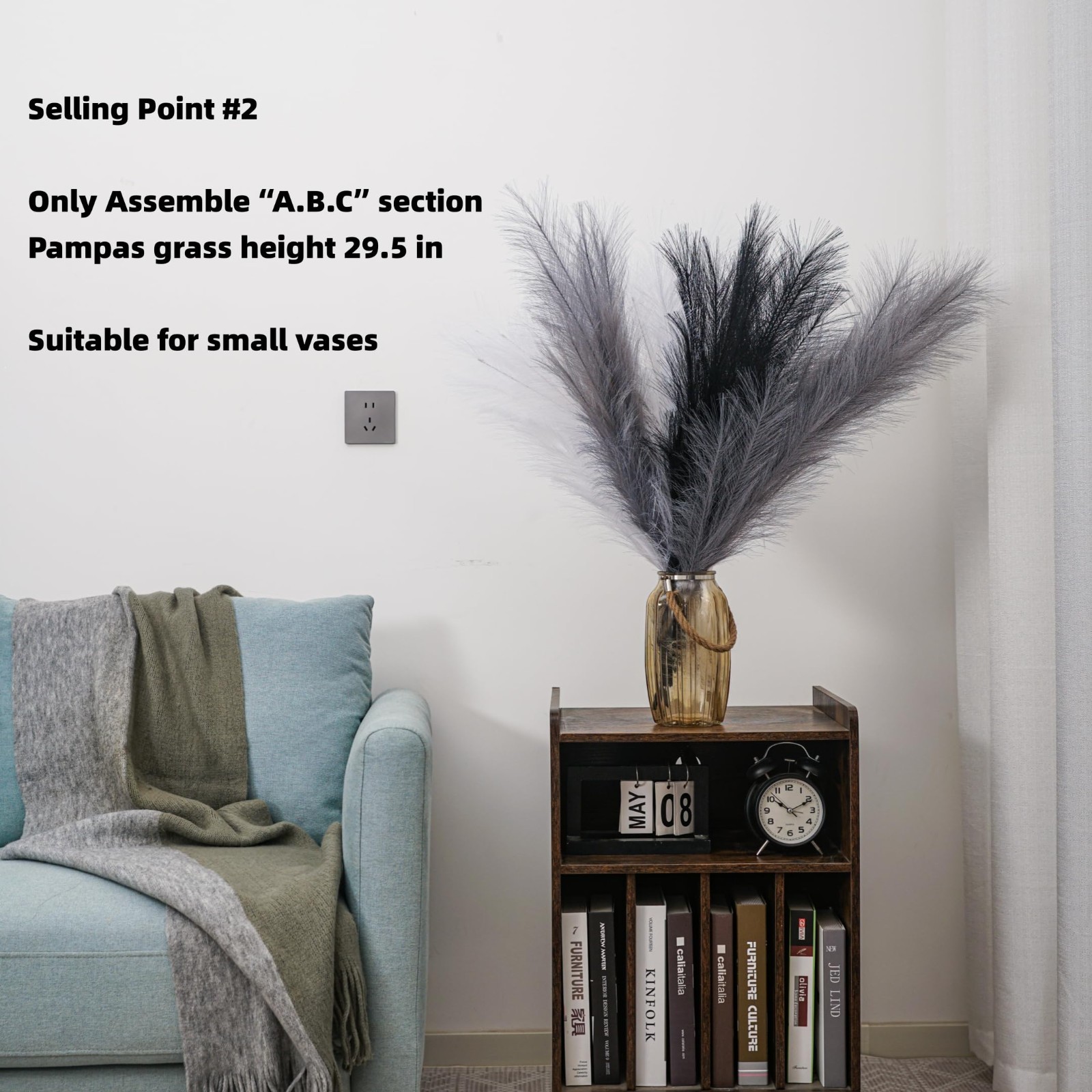 Tall Pampas Grass Decor – 6 Pcs 44” Fluffy Large Pompas for Boho Wedding & Livi