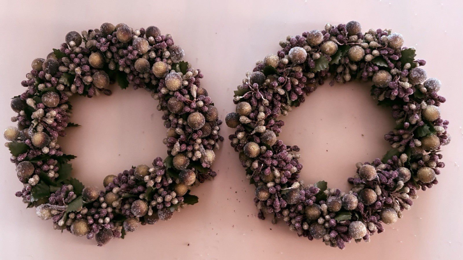 Banyan Tree Mini Berry Wreaths Set of 2 – 6″ Decorative Wreaths/Candle Rings