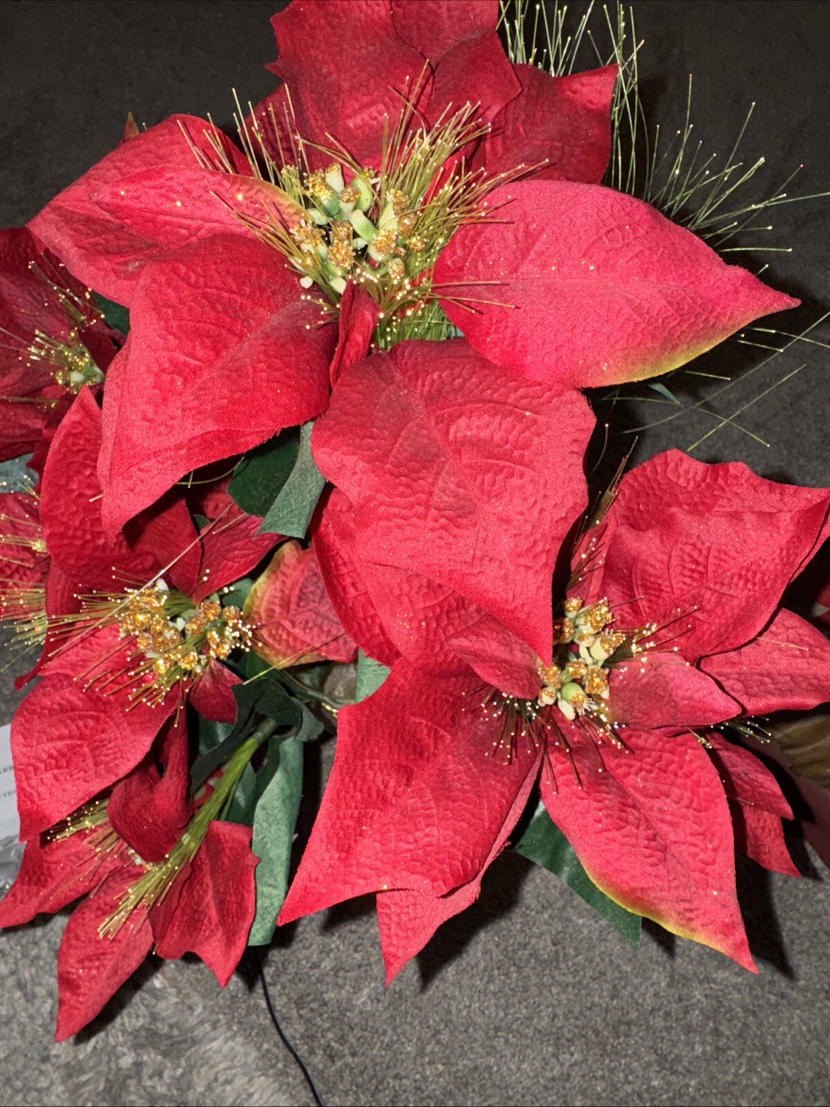 16” Fiber Optic Color Changing Poinsettia Flower Arrangement by Holiday Time