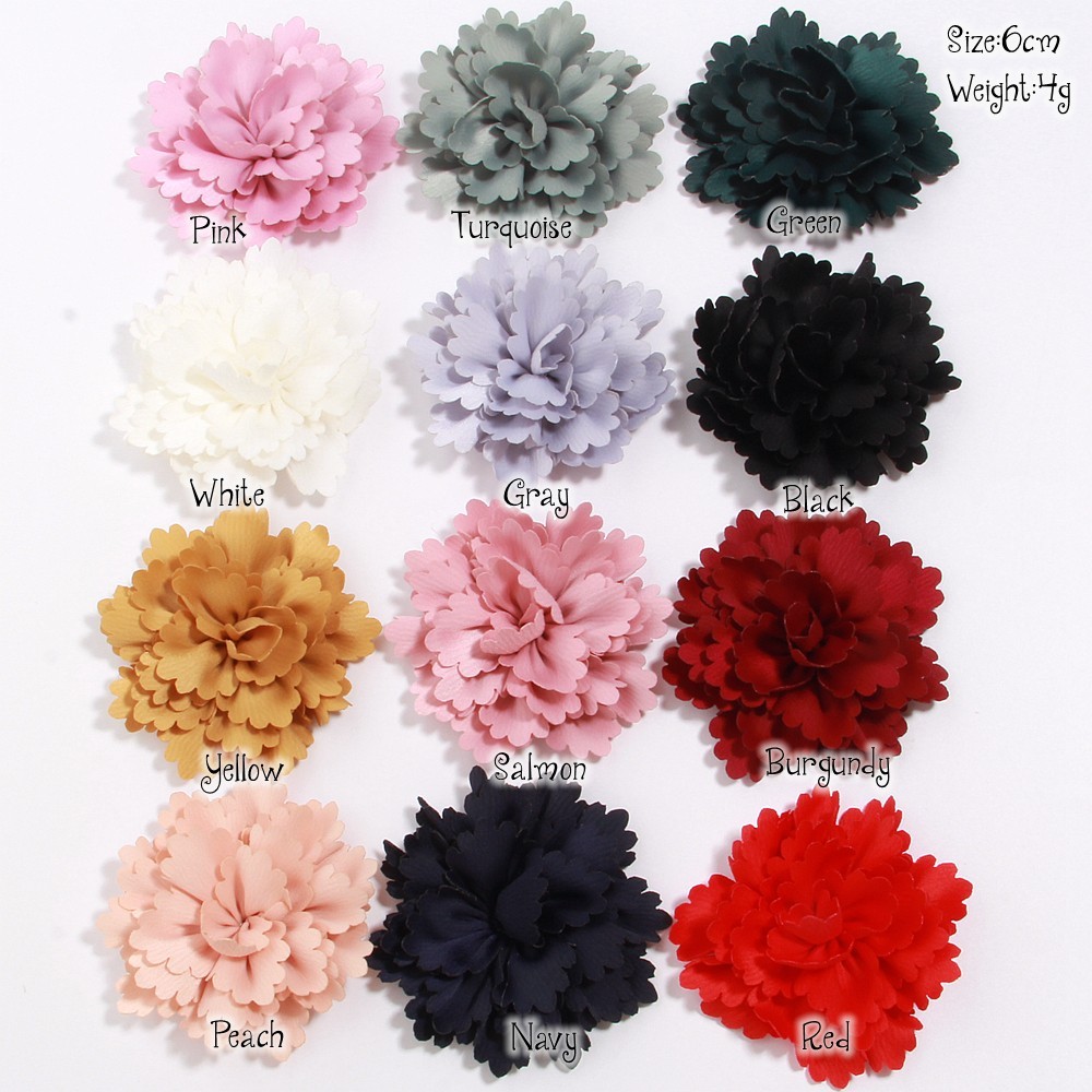 6cm 12Colors Newborn DIY Fashion Chic Shabby Artificial Shaped Fabric Flower