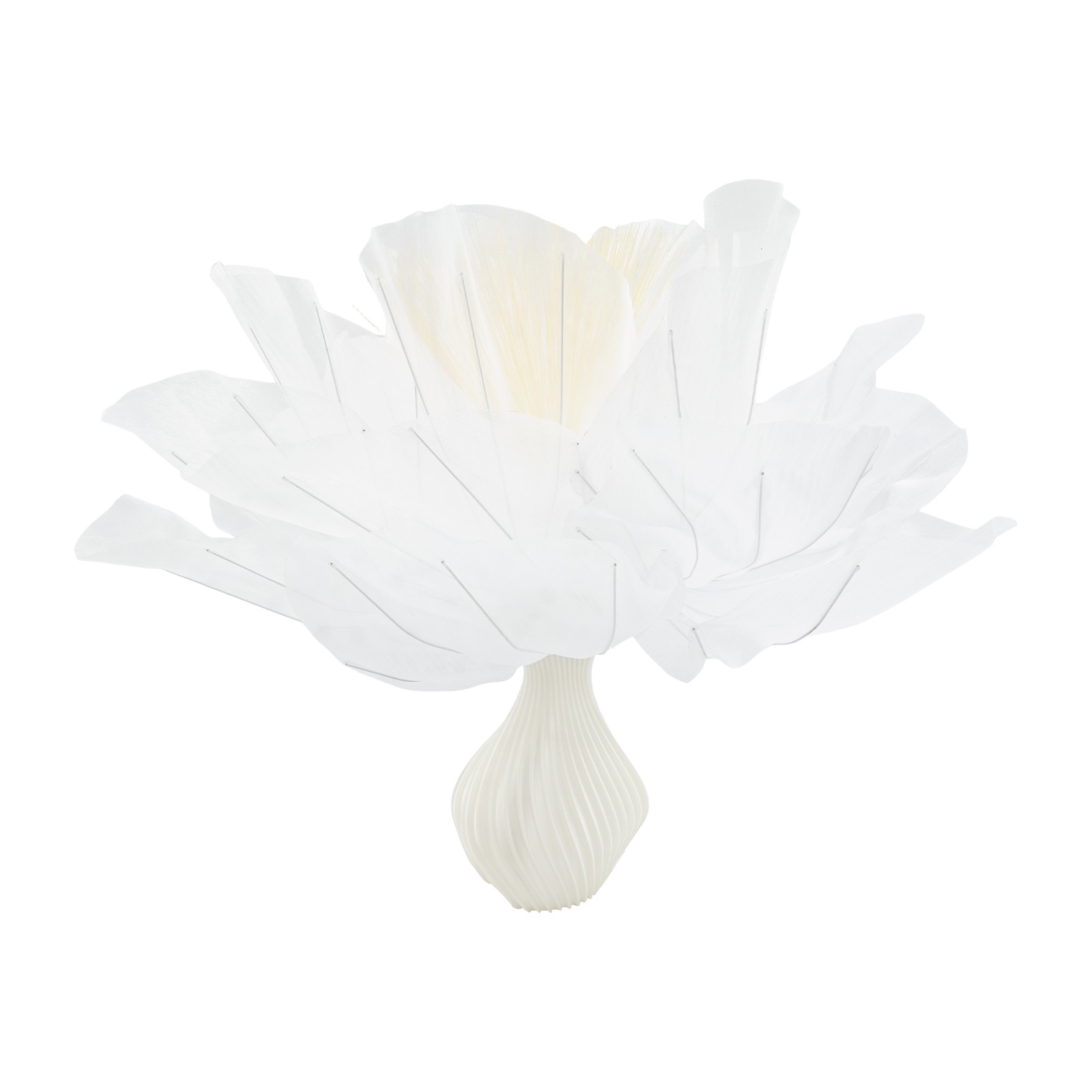 Tabletop Electric LED lights Organza Artificial Flower With Vase 17.71*17.71in