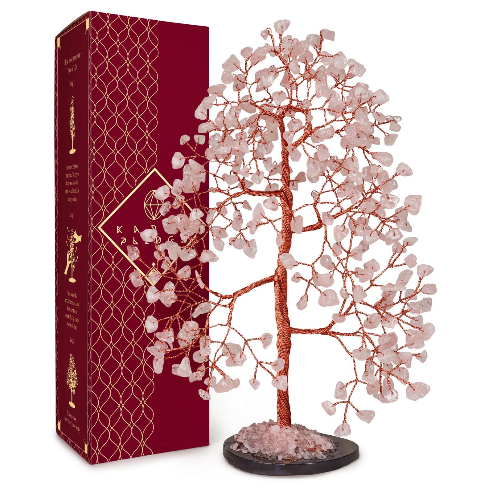 Rose Quartz Crystal Tree of Life Birthday Gifts for Women, Men, Frineds, Hand…