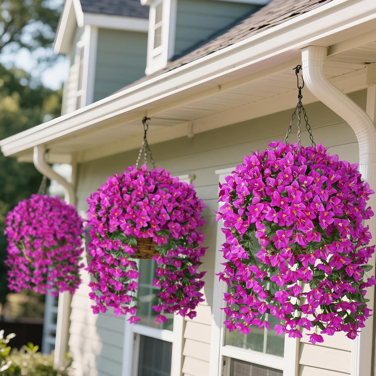 Artificial Fake Hanging Flowers Plants for Outdoor Outside Spring Summer Decorat
