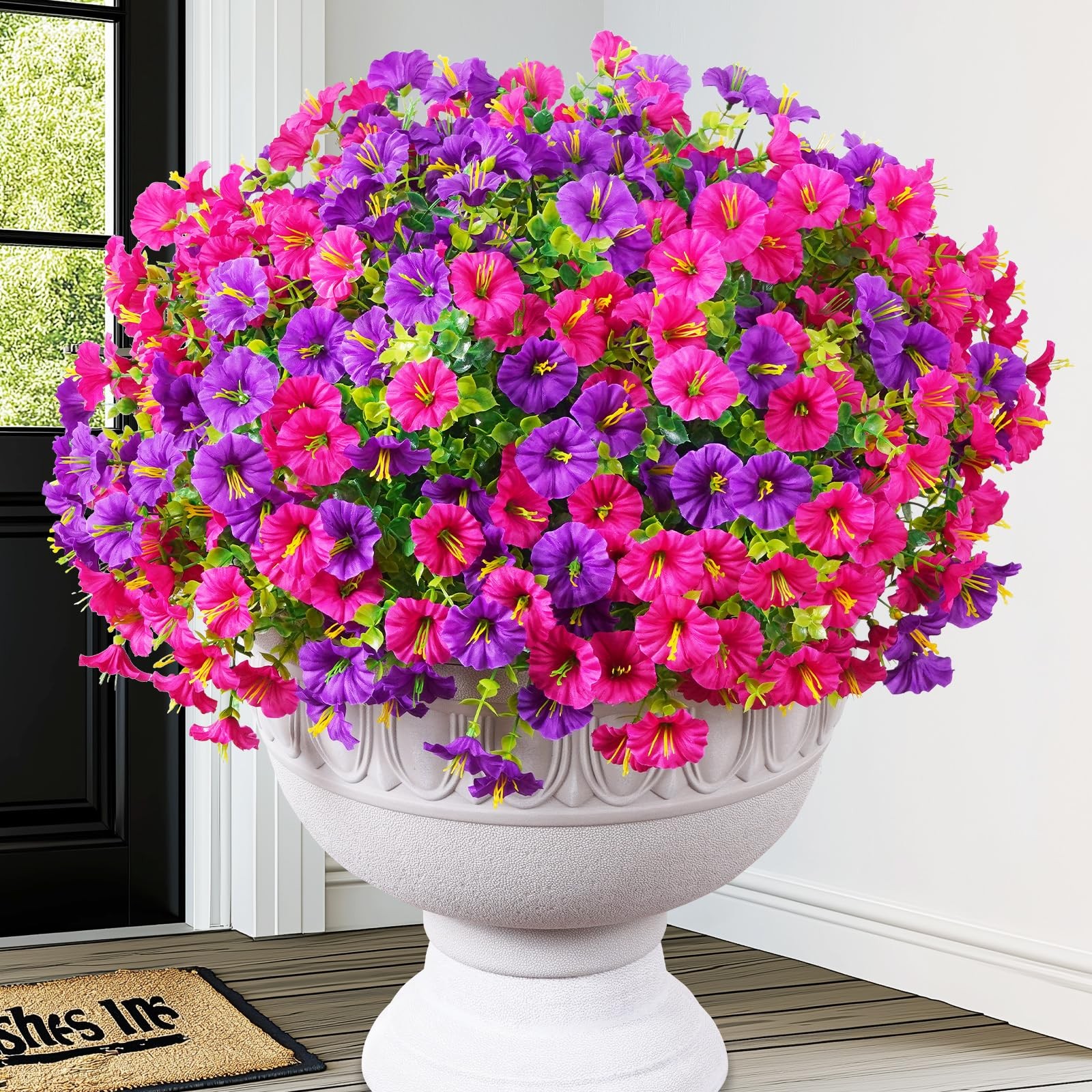 12 Bundles Look Real Artificial Flowers for Outdoors, Realistic Fake Outdoor …