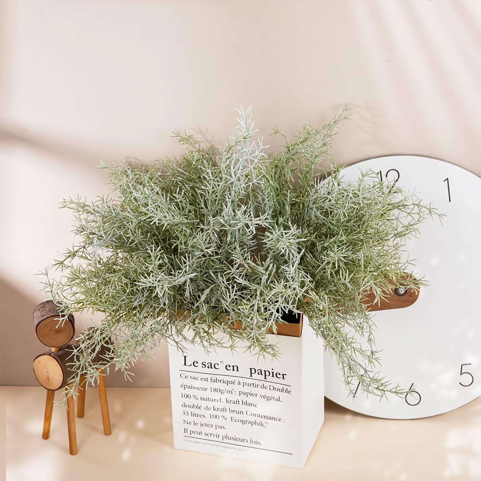 4 Pack Artificial Rosemary Plants, Fake Leaves Stems, Faux Branches for Table…