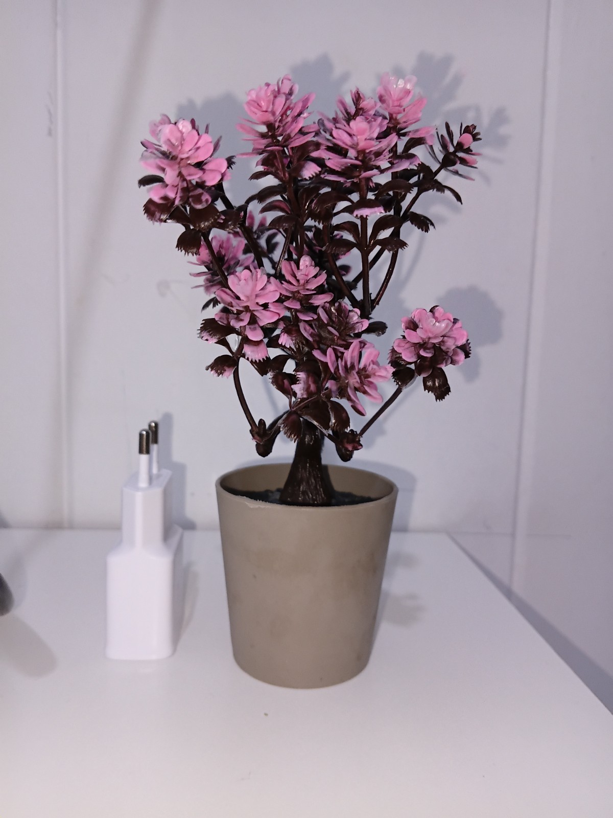 Artificial Pink Cherry Blossom Bonsai Tree in Pot Home Office Desk Decor