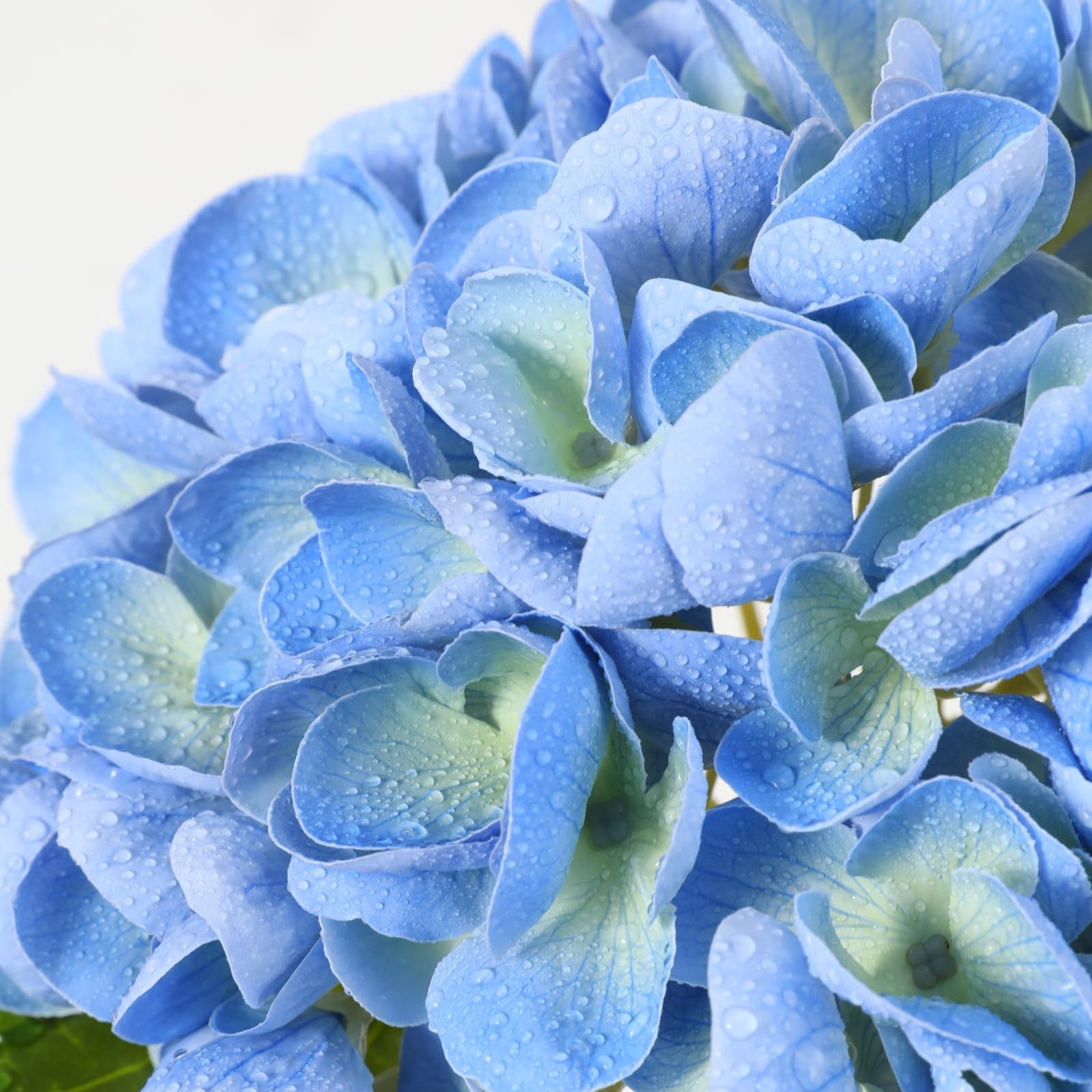 4Pcs Blue Hydrangea Artificial Flowers, 22.5In Latex Faux Real Touch Large Hy…