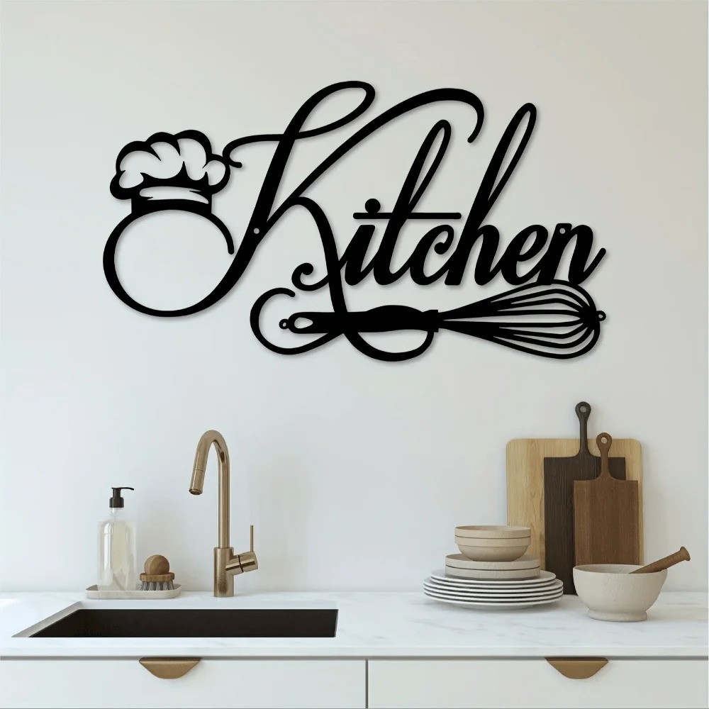 Rustic Farmhouse Metal Kitchen Sign Decorative Pediment Wall Art for Room Decor
