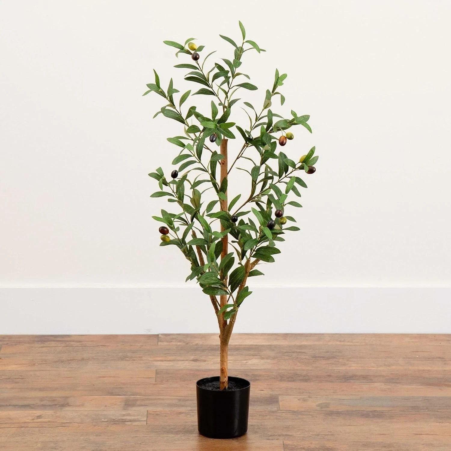 3 ft Artificial Olive Tree with Natural Trunk for Decor | Lifelike Fruits and…