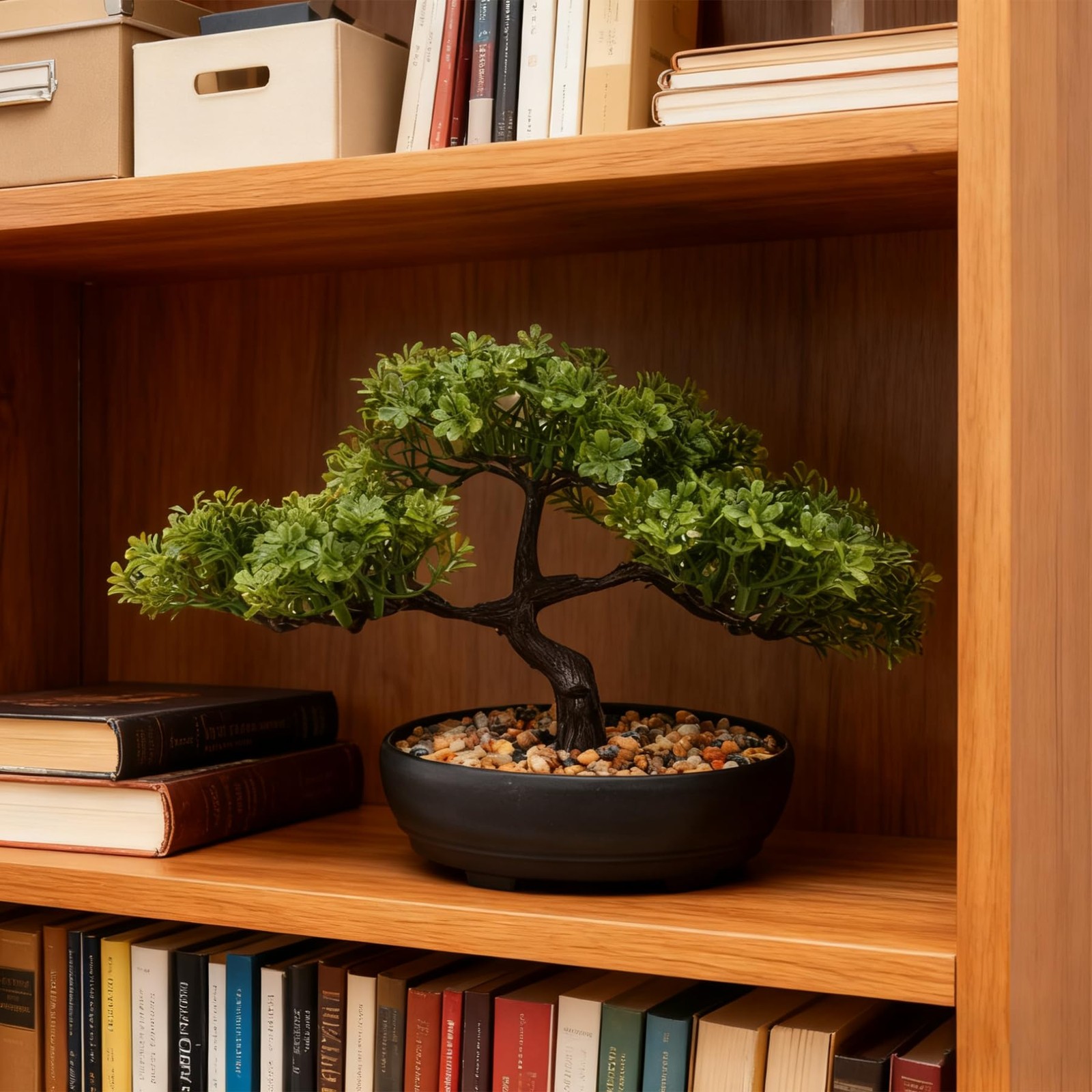 Artificial Bonsai Tree, Fake Juniper Plants Indoor Small Fake Bonsai Tree Ind…
