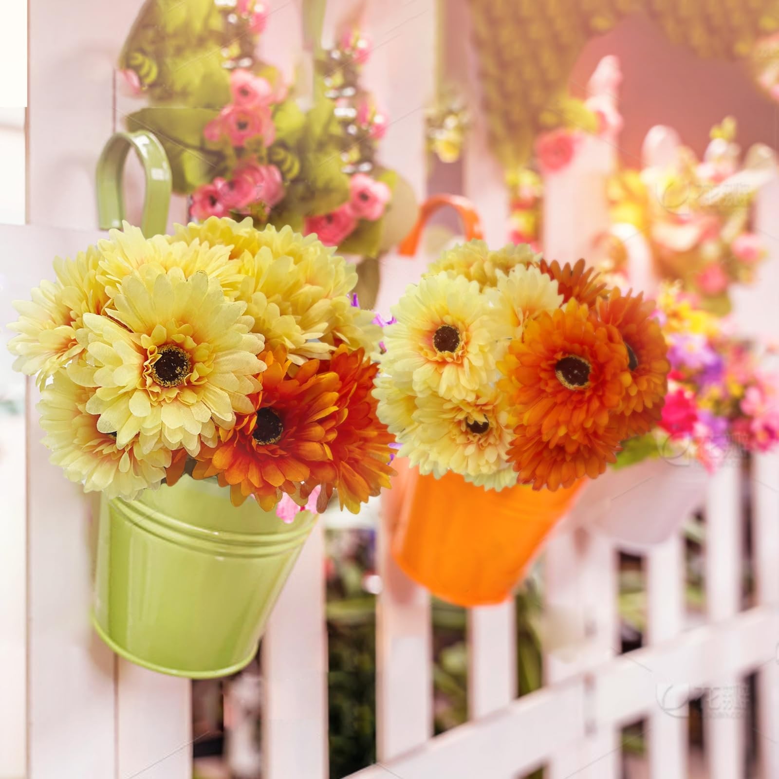 20PCS Artificial Daisies Flowers, 4 Bundles Silk Gerbera Daisies Flowers for …