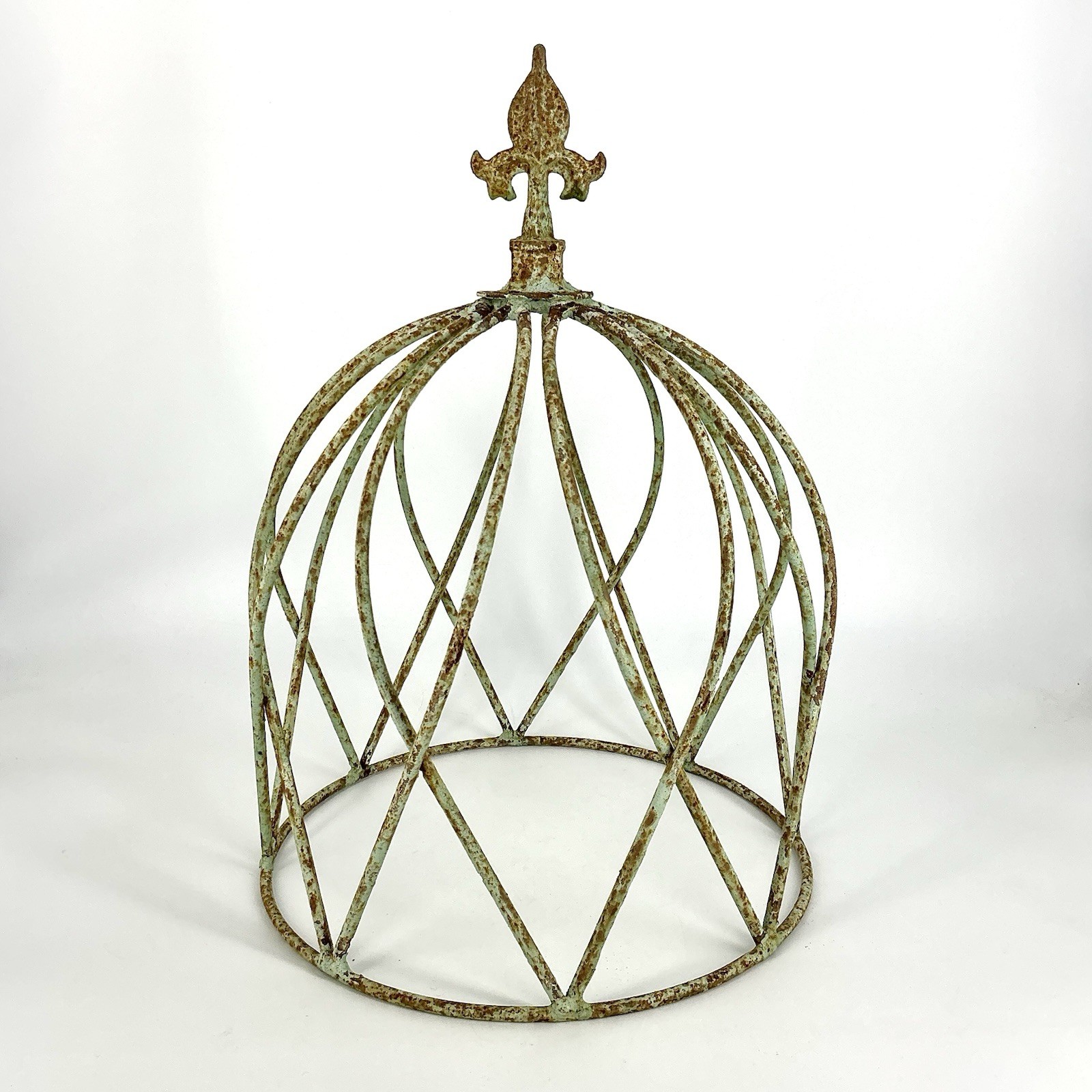 Wrought Iron Cloche Topiary Flower Trellis Metal Plant Climber Rustic Green