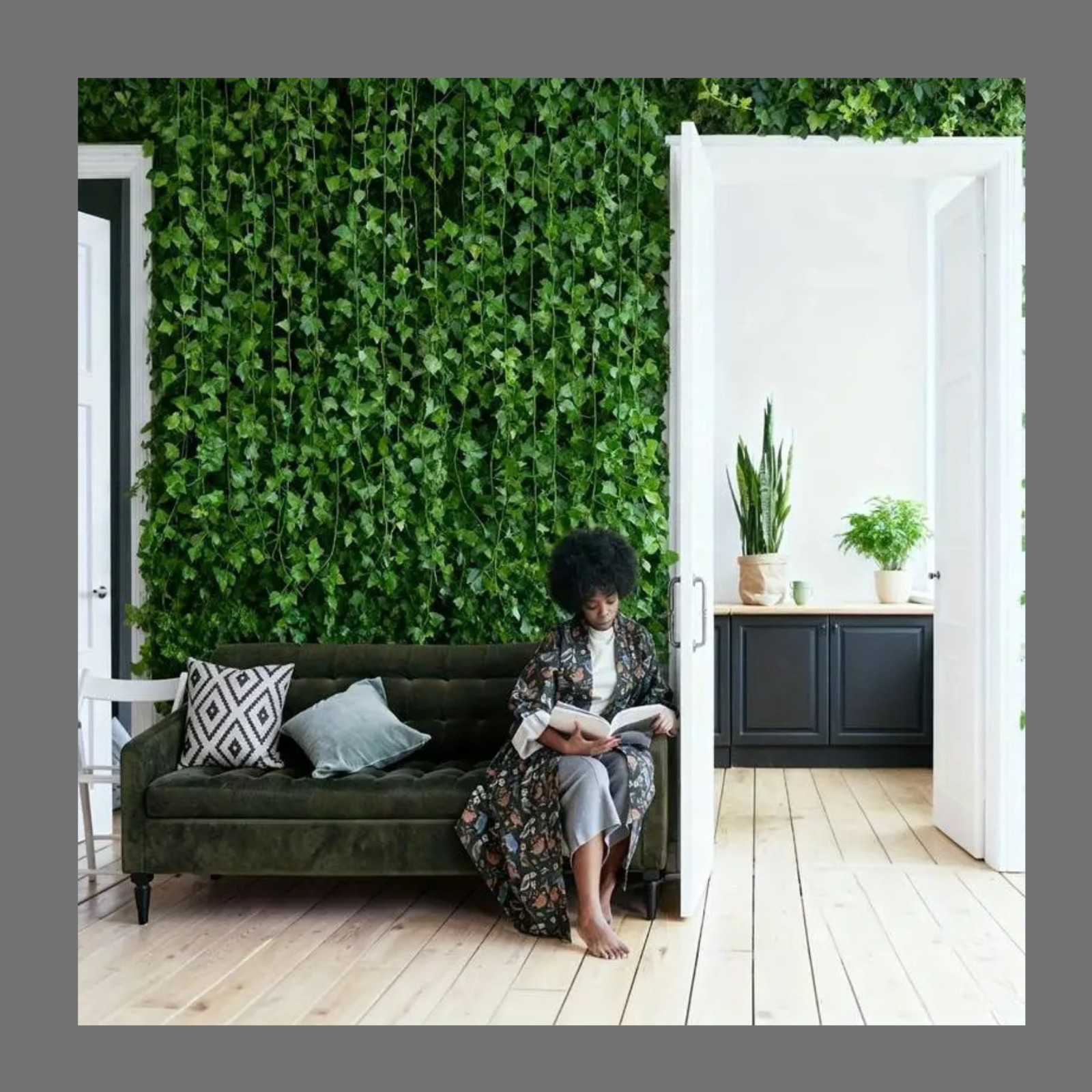 24PCS Artificial Ivy Garland 19m Green Vine Leaves Wedding Party Wall Decor