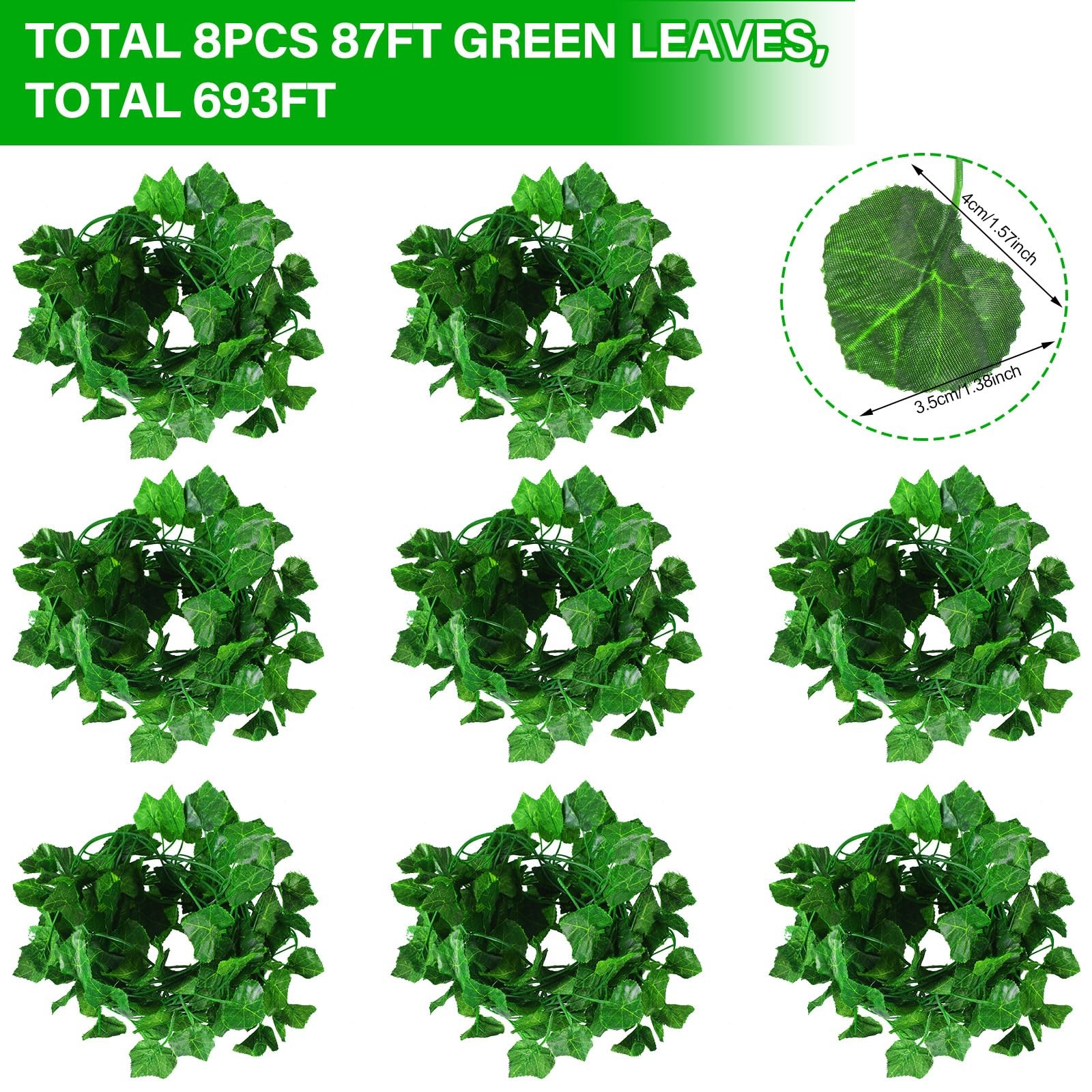 12 pcs 86.64ft Halloween Ivy Costume Fake Vines Artificial Plants Hanging for…