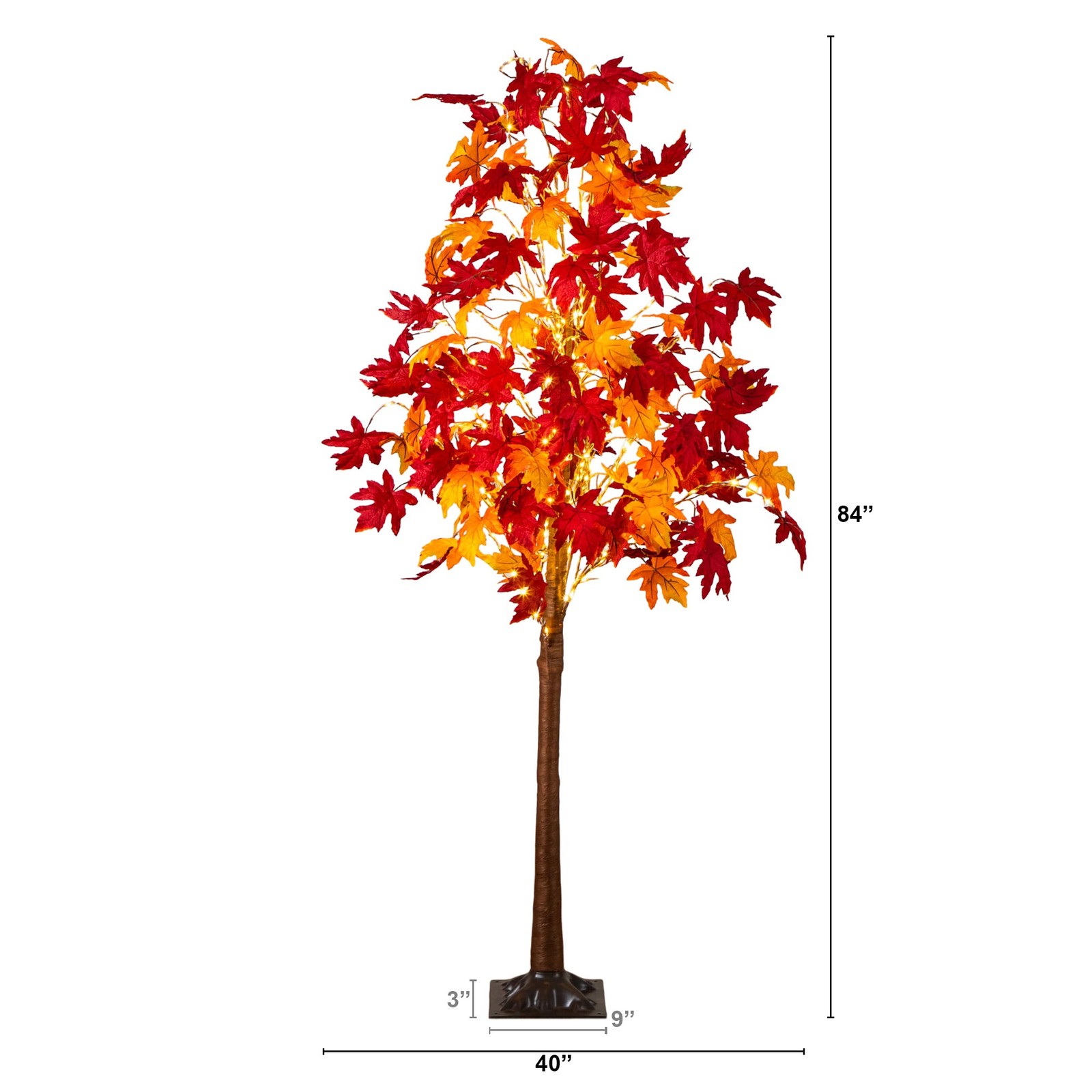 Nearly Natural 7ft Pre-Lit Autumn Weeping Maple Fall Tree w/ 450 Warm White LED