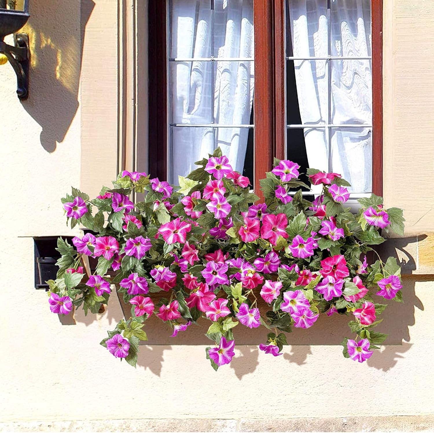 Artificial Hanging Fake Flowers with Basket Plants for Outdoor Decoration, Fa…