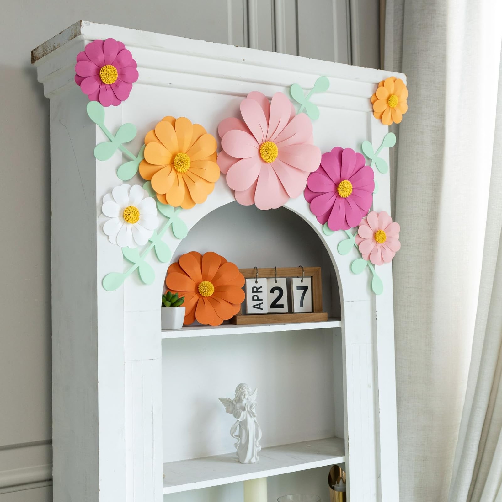 Flowers Decorations for Wall, 3D Handmade Artificial Flowers for Wall Decorat…