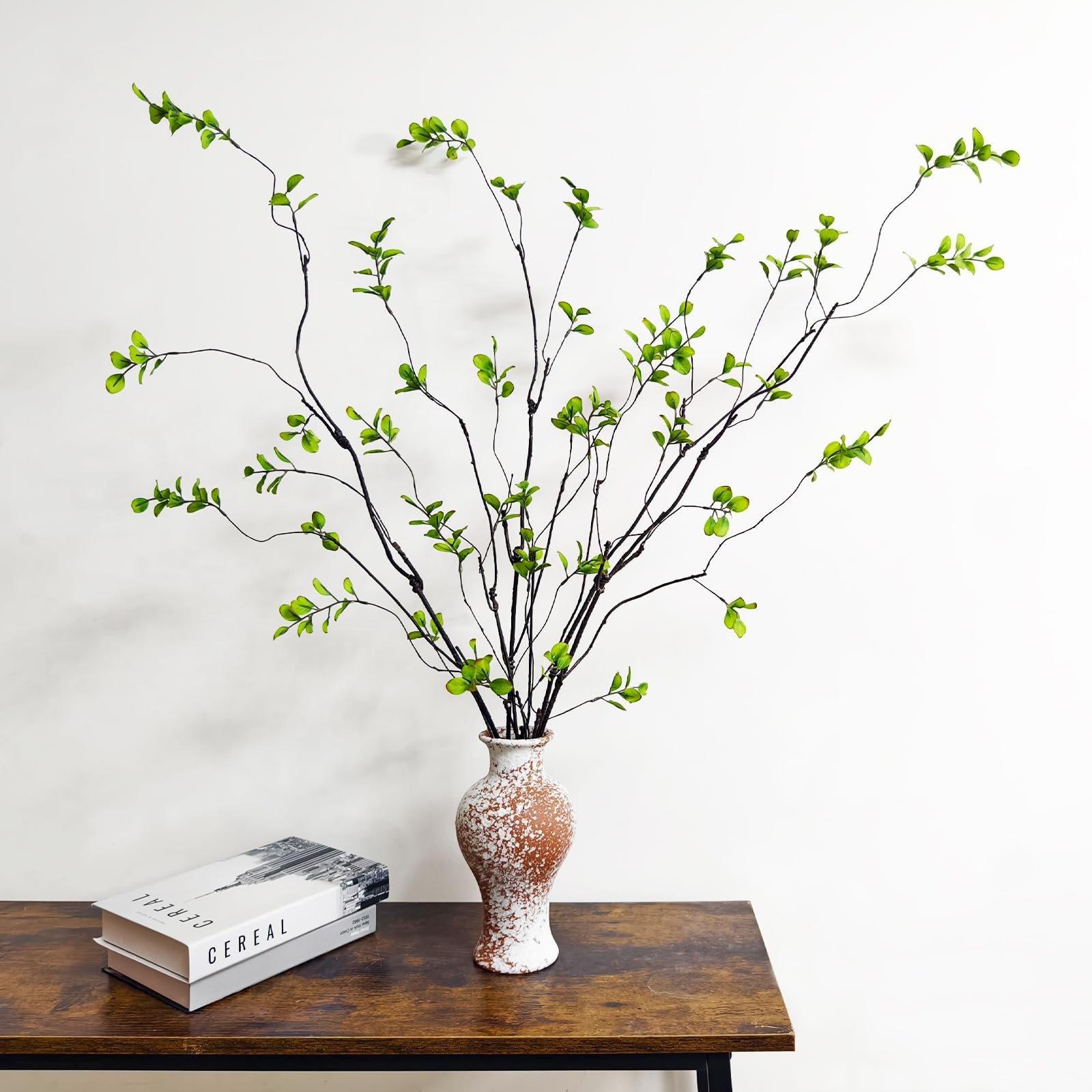 4 Pcs Artificial Ficus Branches Faux Eucalyptus Stems, 47.2 Inch Fake Greener…