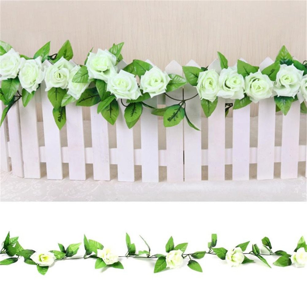 4 Pack 78ft Artificial Rose Vines with Green Leaves Fake Flowers Plants Hangi…