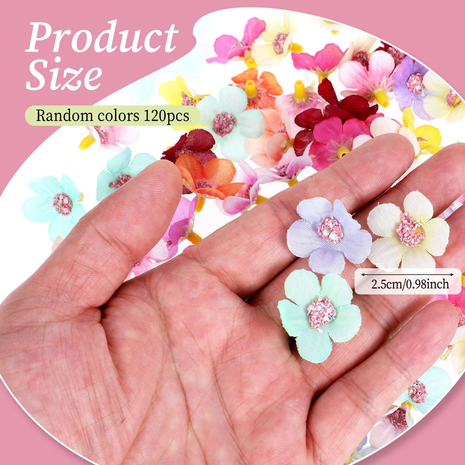 120PCS Small Fake Flowers for Crafts Mini Faux Flower Heads Multicolor Small …