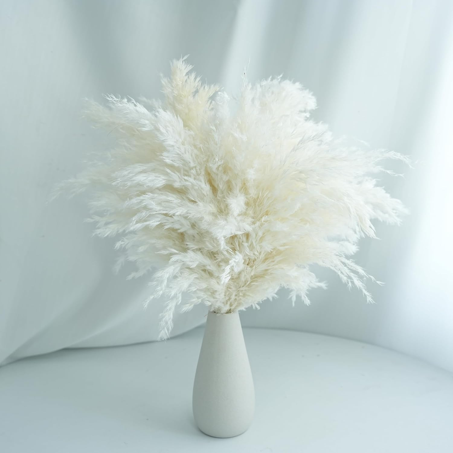 17Inch White Dried Pampas Grass 30 Stems – Pure Elegant Boho Decor for Wedding C