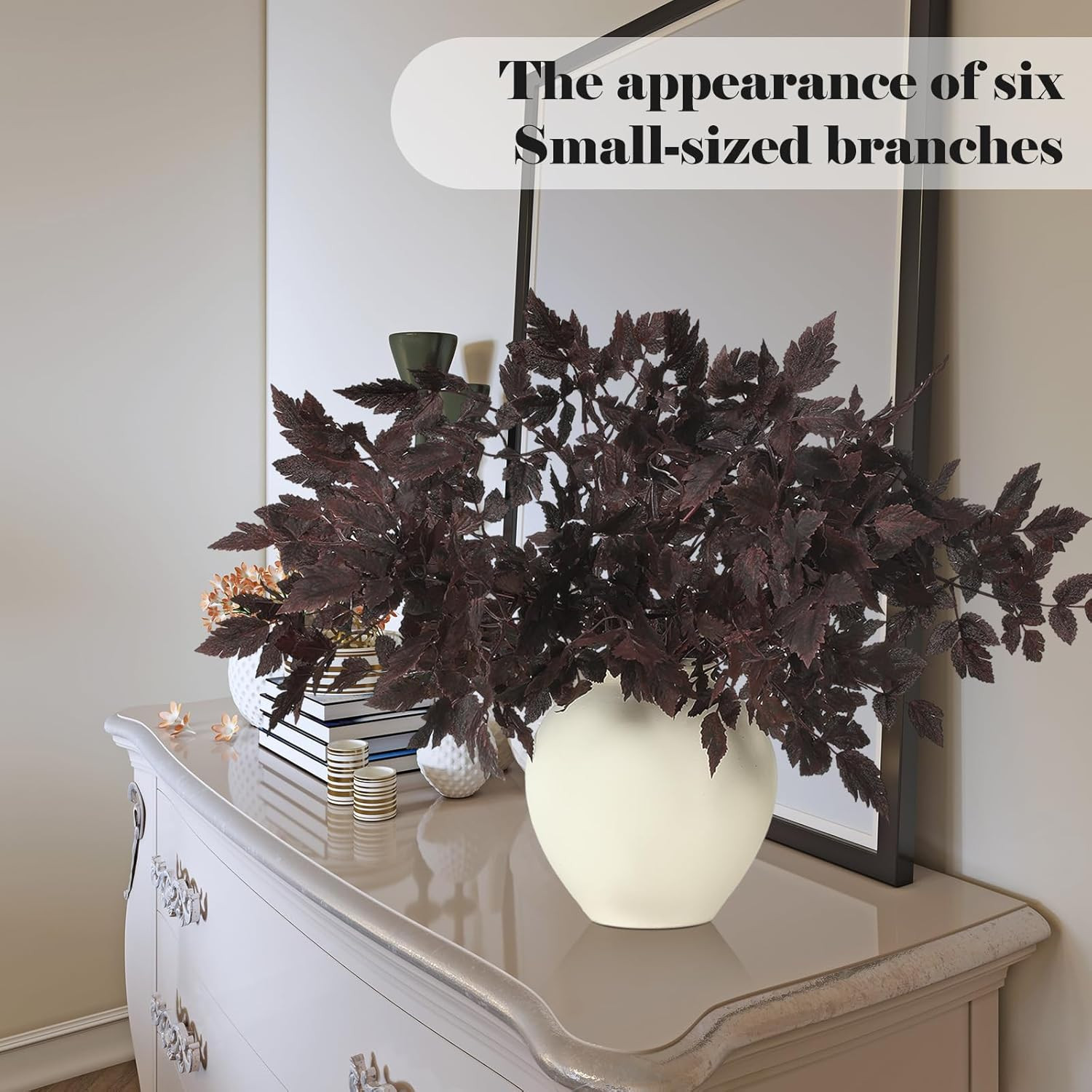 6 Pack 18″ Faux Cimicifuga Leaf Spray for Home Decor, Wedding & Garden